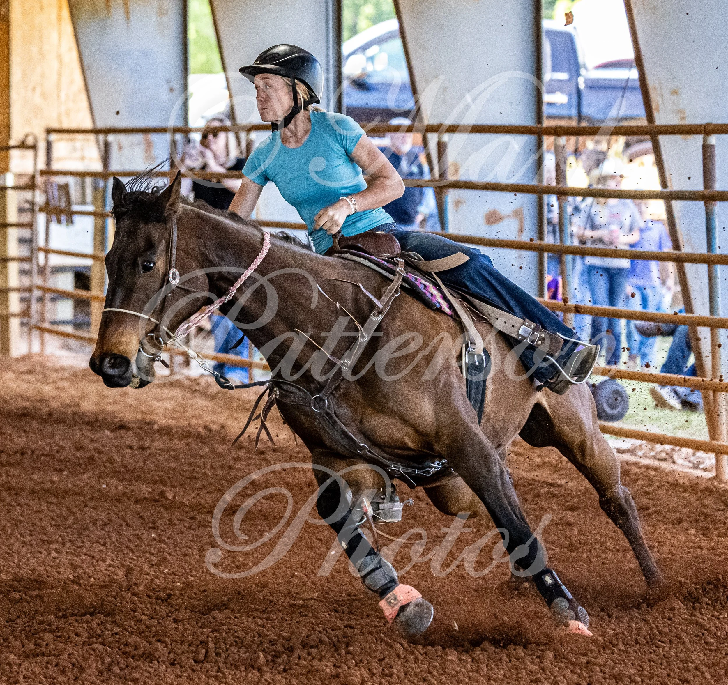 May 3, 2026, a barrel racing team competing at Latigo Farm in Landrum, SC. #12940