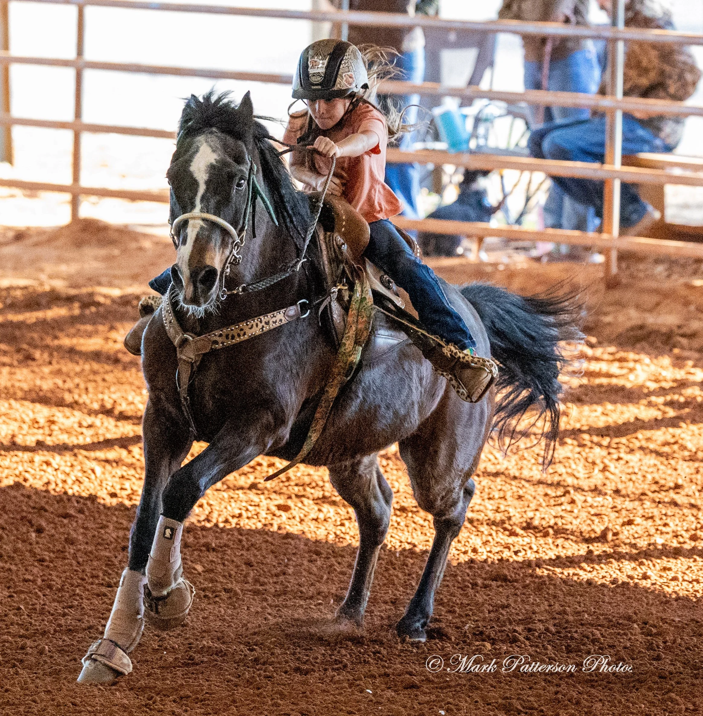 January 4, 2026, a barrel racing team competing at Latigo Farm in Landrum. #17646