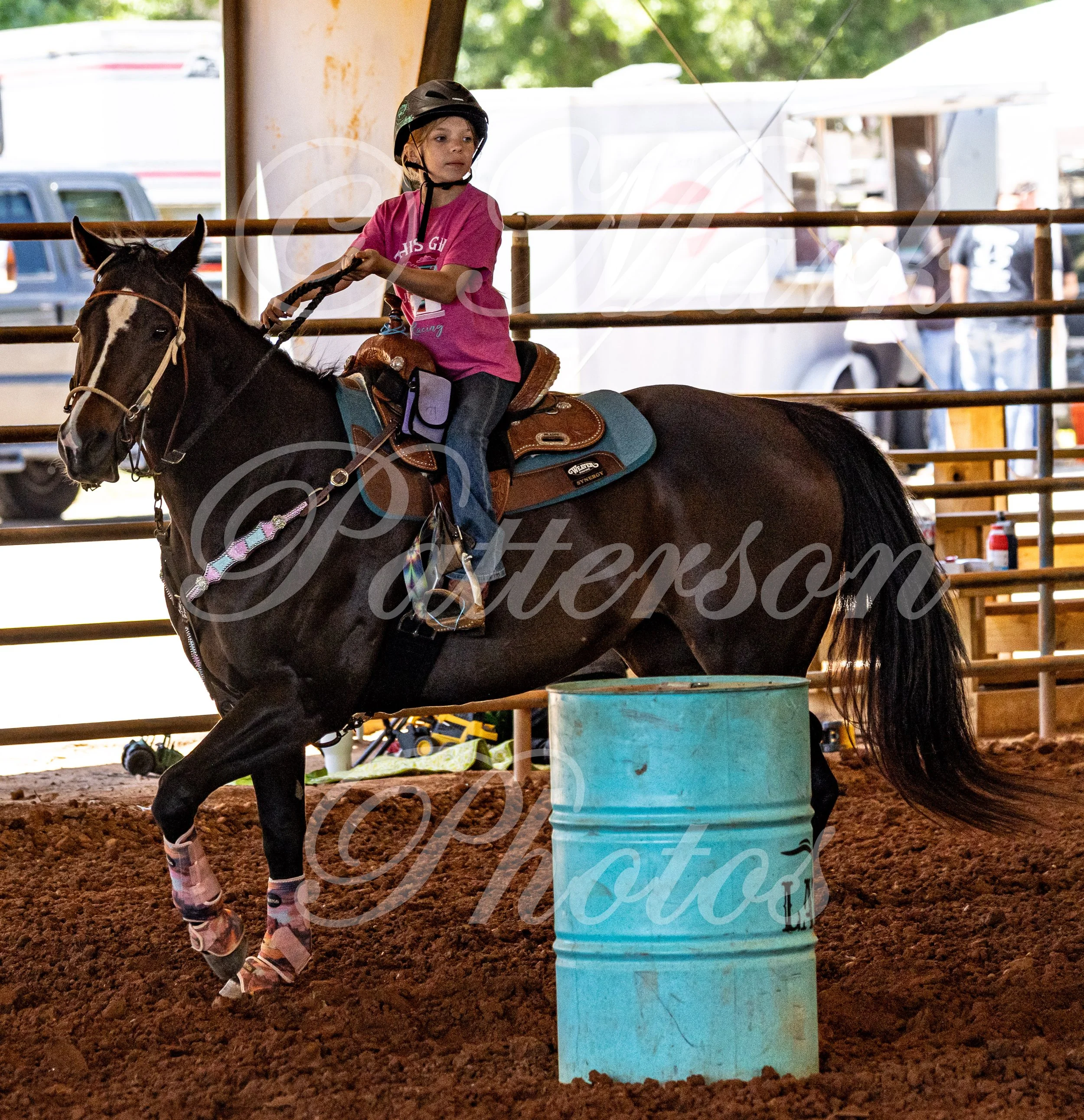 May 3, 2026, a barrel racing team competing at Latigo Farm in Landrum, SC. #10959