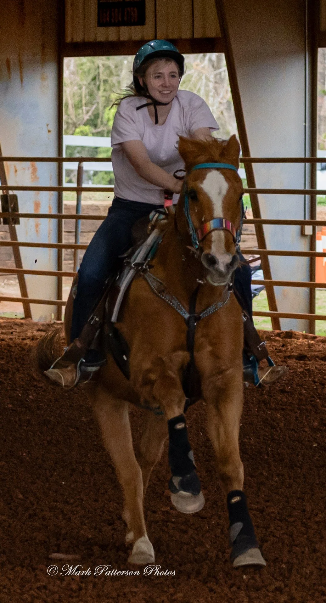 March 1, 2026, a barrel racing team competing at Latigo Farm in Landrum, SC. #25464