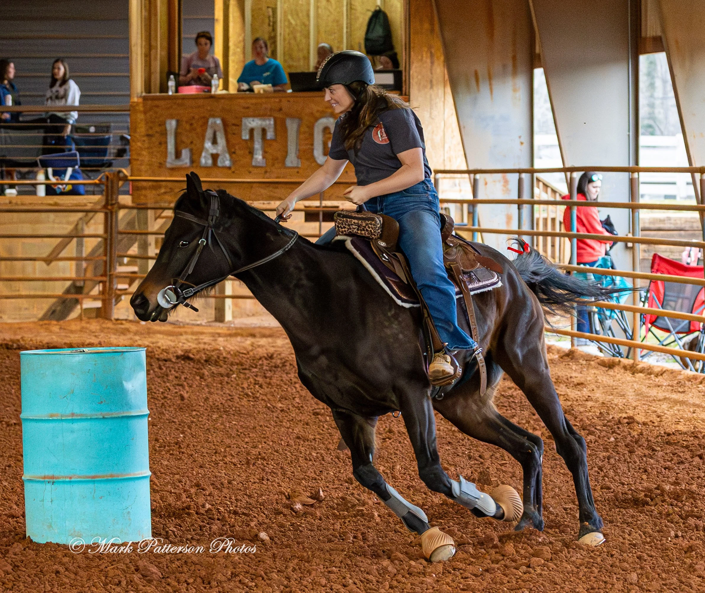 March 1, 2026, a barrel racing team competing at Latigo Farm in Landrum, SC. #26352