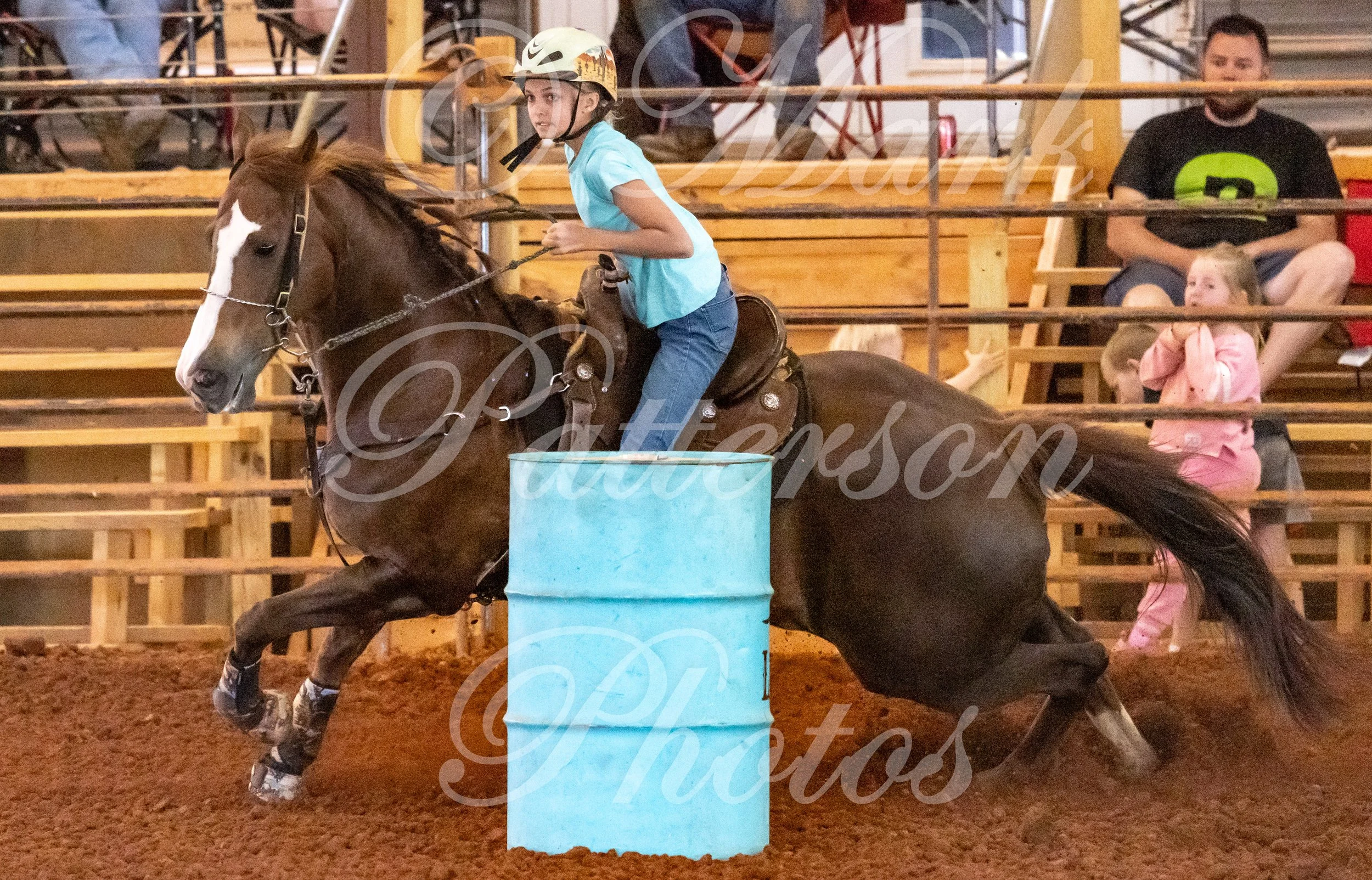 May 3, 2026, a barrel racing team competing at Latigo Farm in Landrum, SC. #12380
