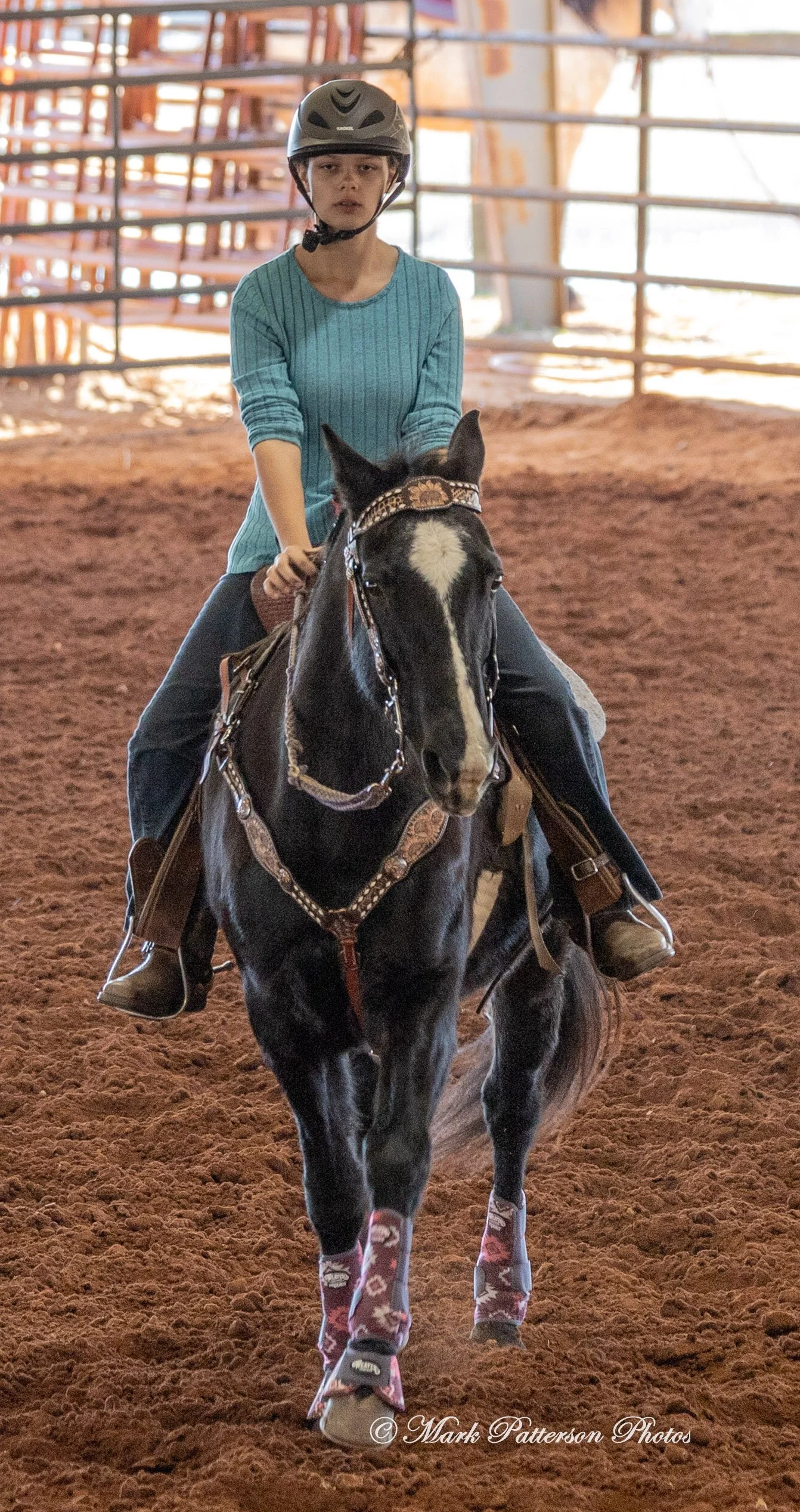 January 4, 2026, a barrel racing team competing at Latigo Farm in Landrum. #17130