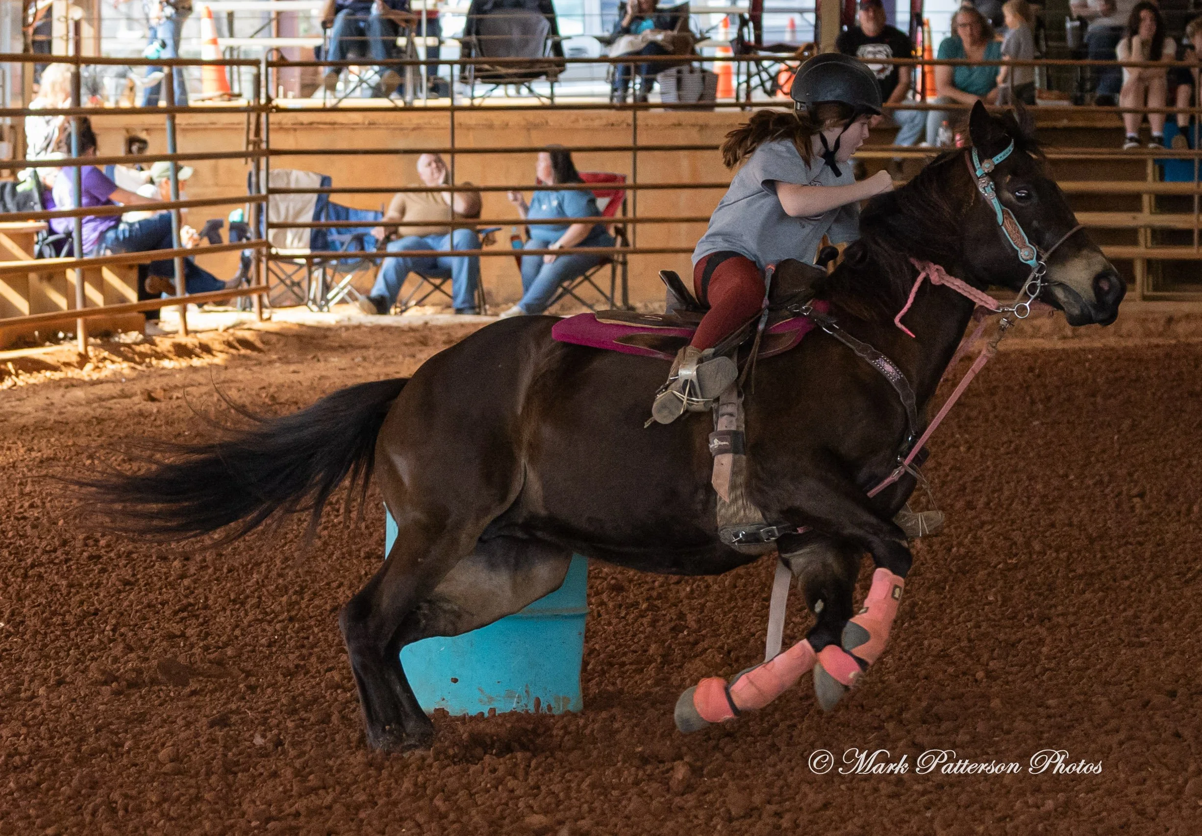 March 1, 2026, a barrel racing team competing at Latigo Farm in Landrum, SC. #24923