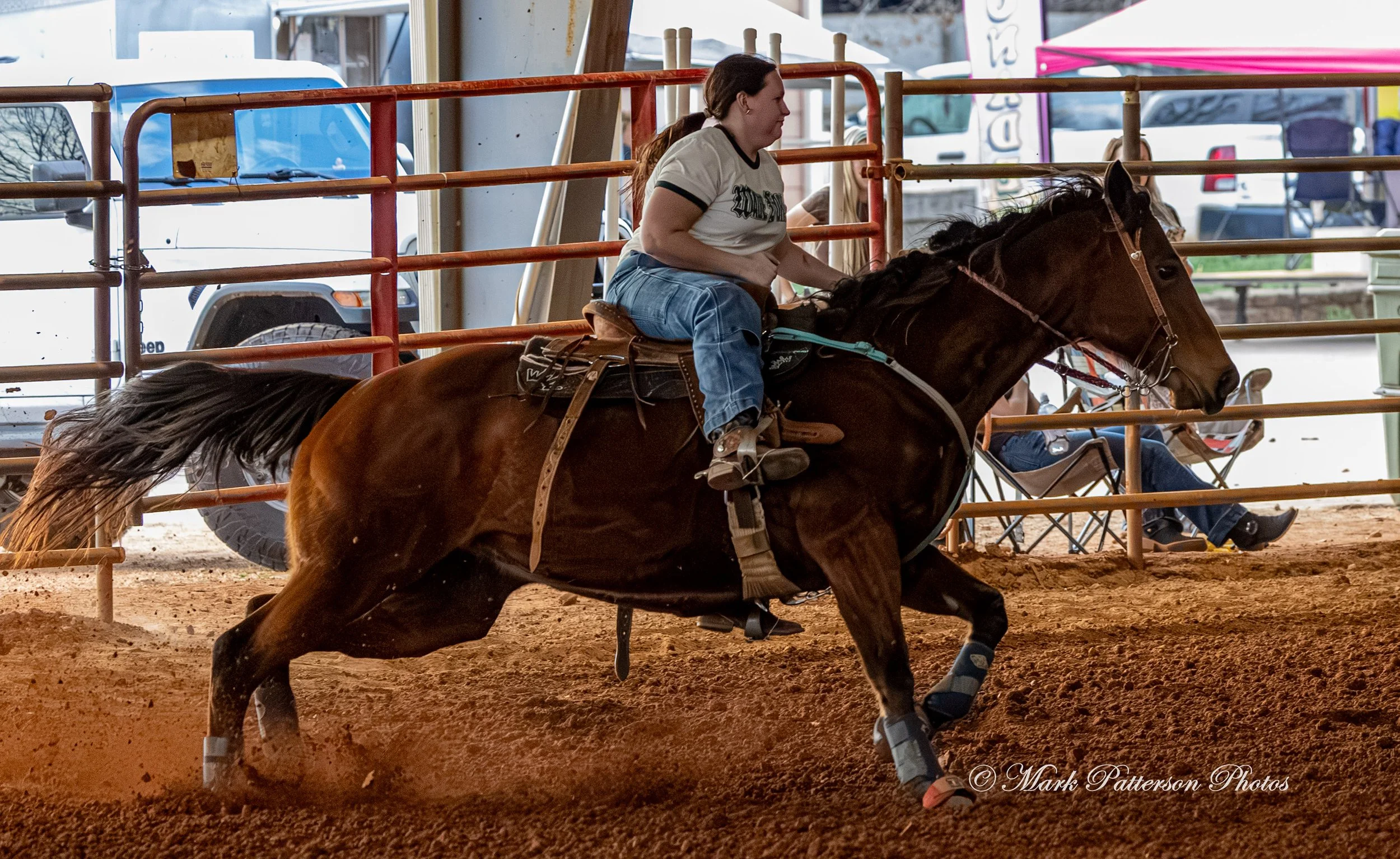 March 1, 2026, a barrel racing team competing at Latigo Farm in Landrum, SC. #26330