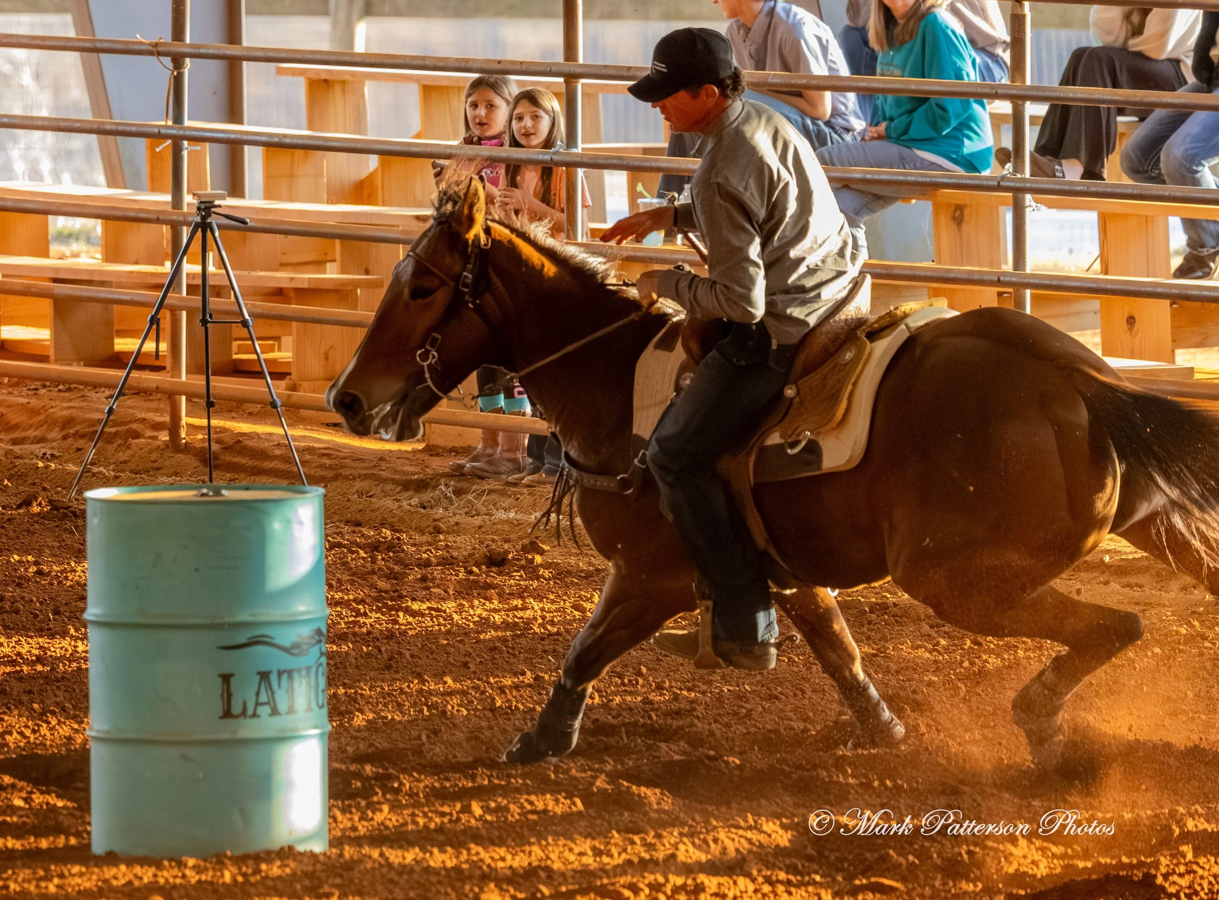 January 4, 2026, a barrel racing team competing at Latigo Farm in Landrum. #18223