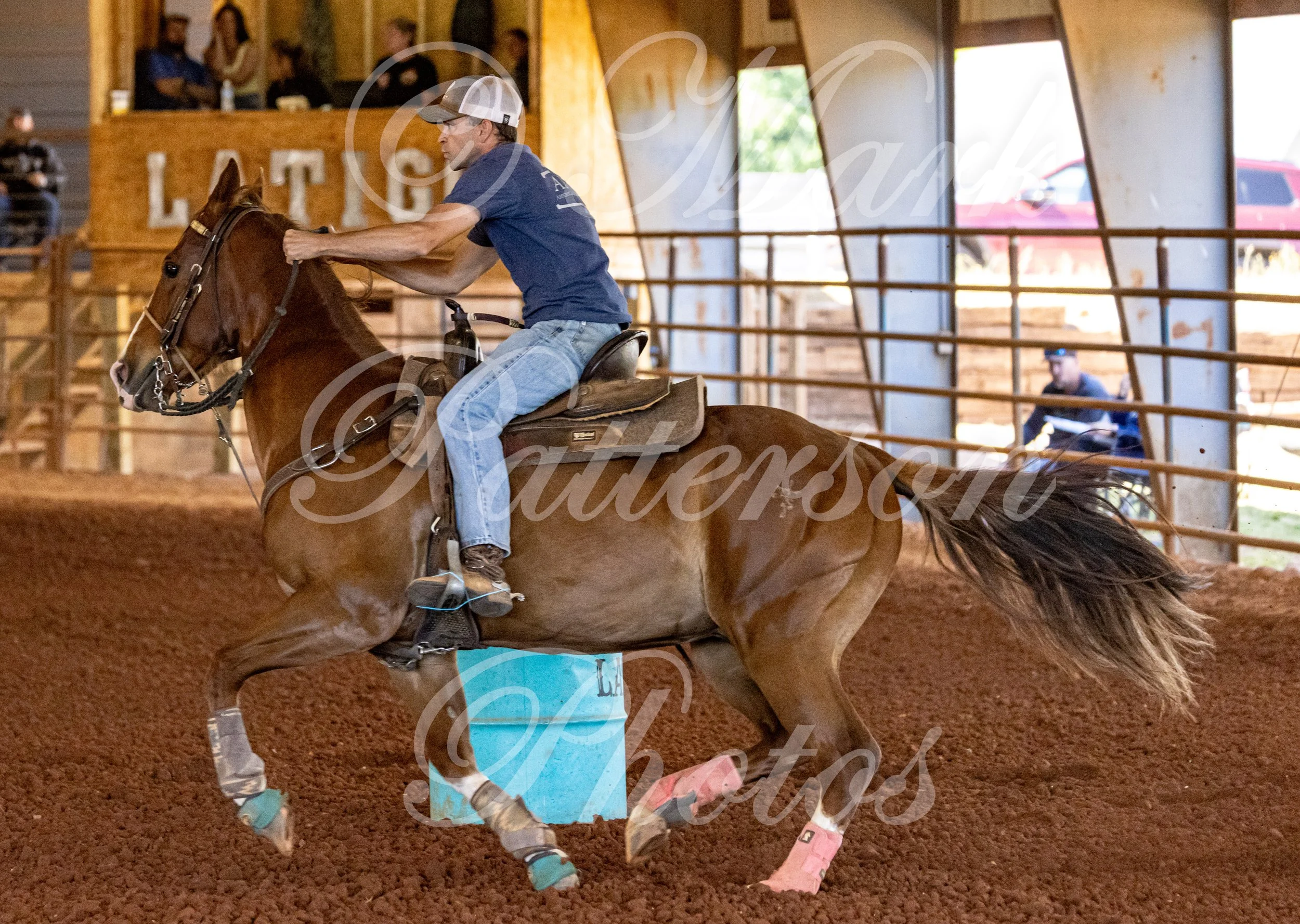 May 3, 2026, a barrel racing team competing at Latigo Farm in Landrum, SC. #11619