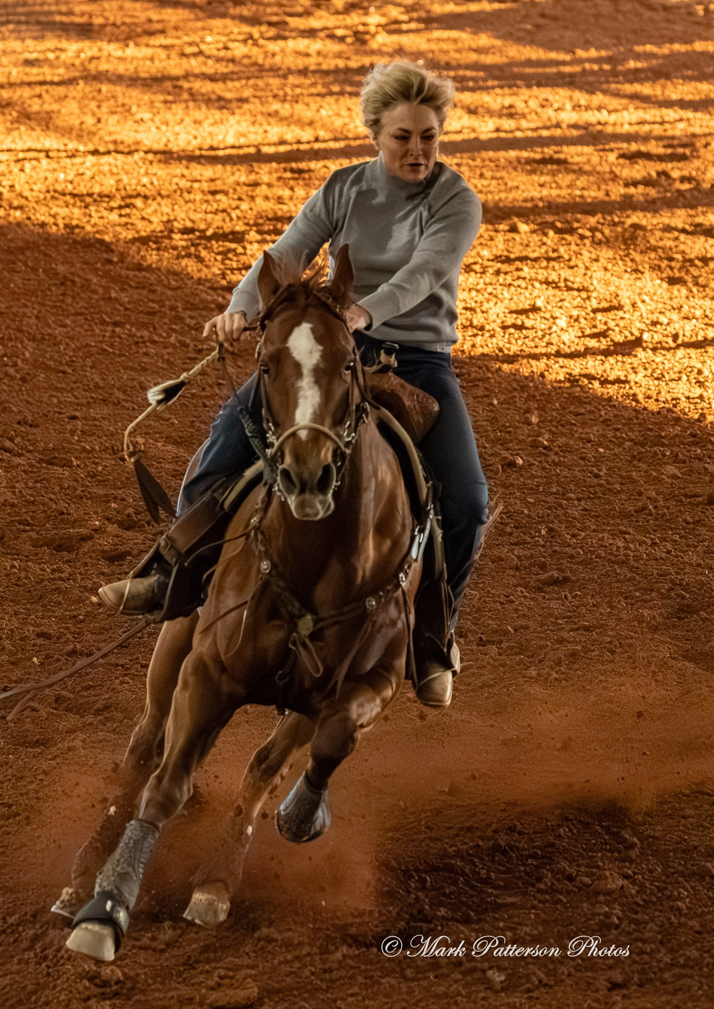 January 4, 2026, a barrel racing team competing at Latigo Farm in Landrum. #18088