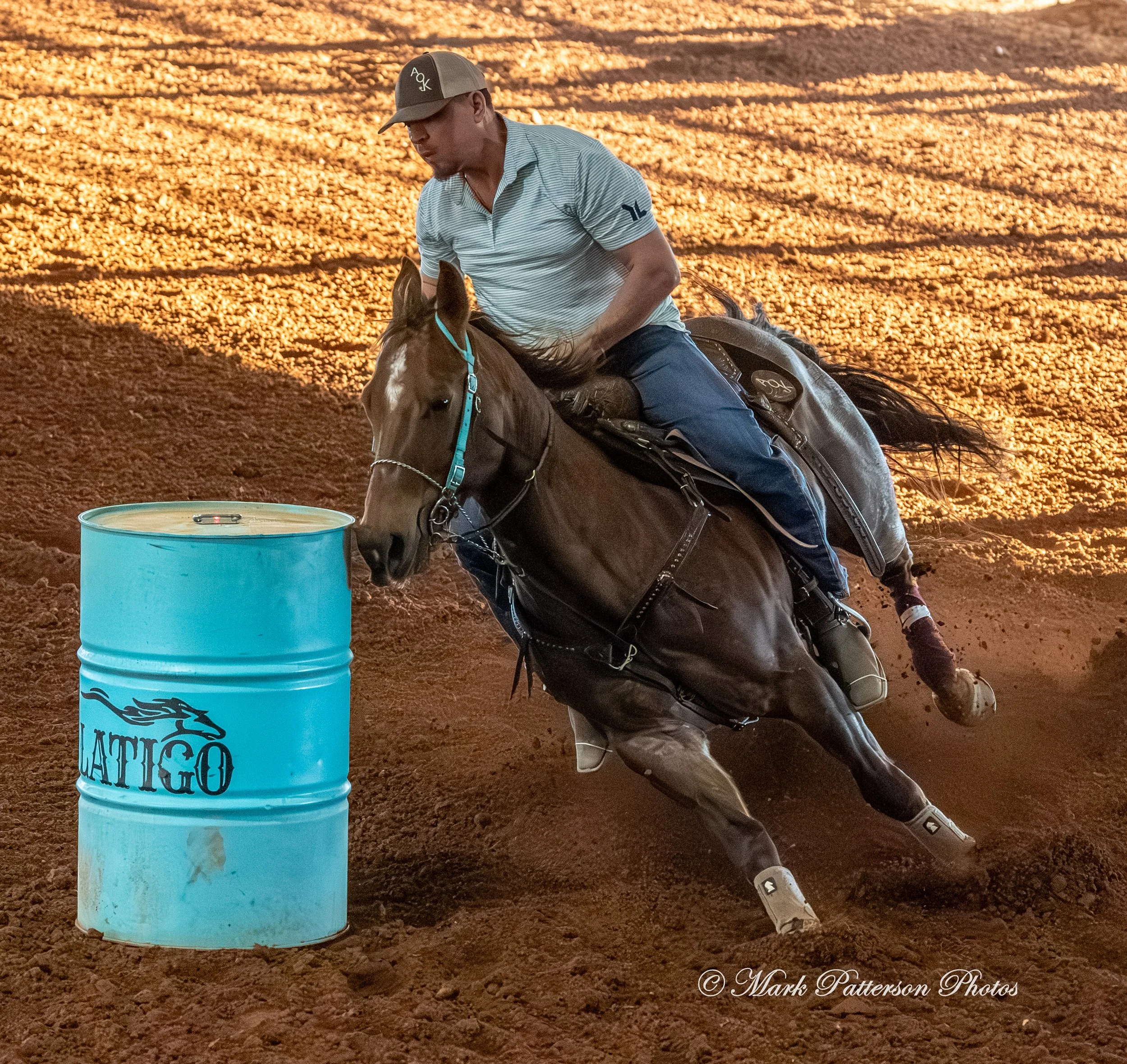 January 4, 2026, a barrel racing team competing at Latigo Farm in Landrum. #18066