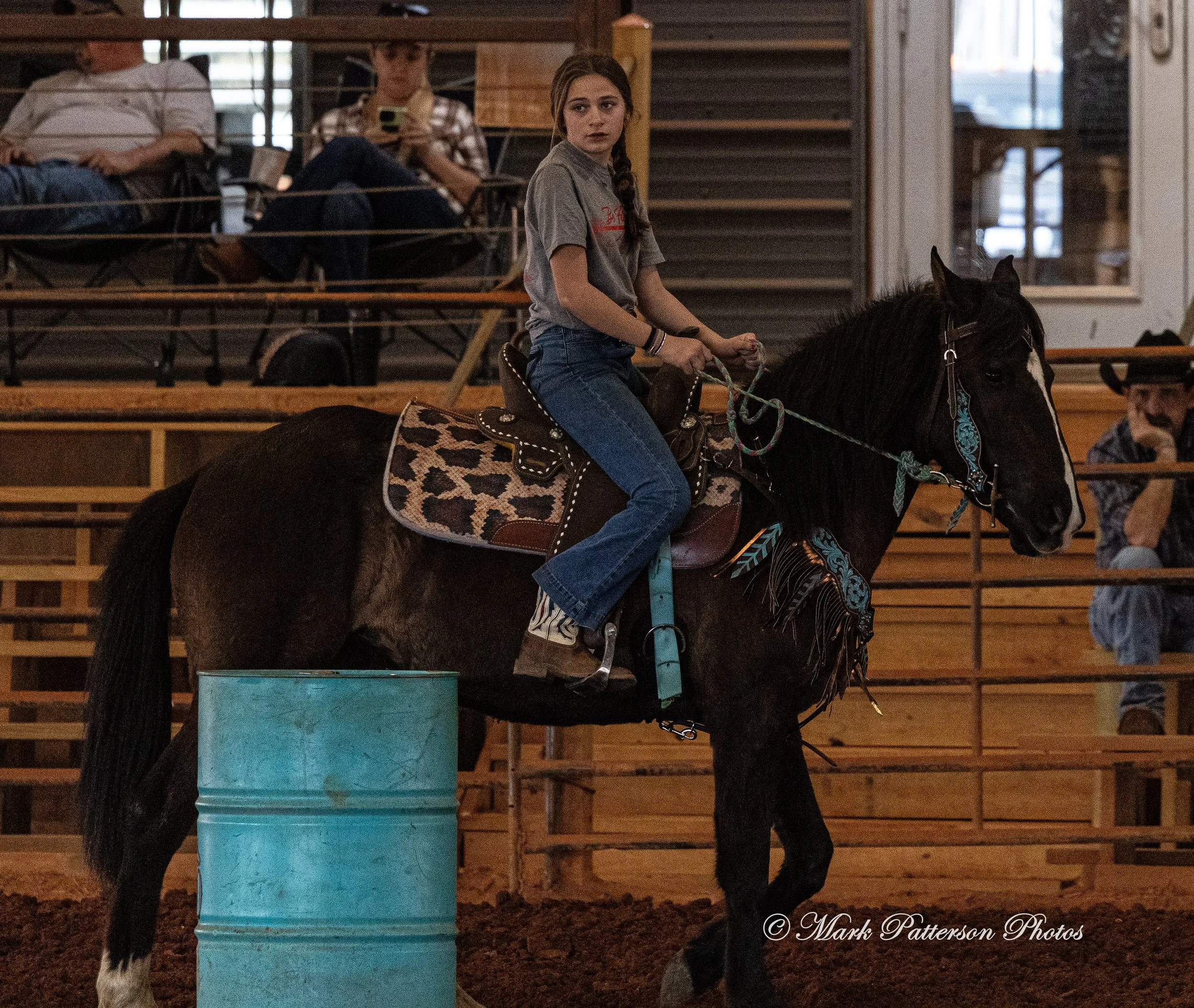March 1, 2026, a barrel racing team competing at Latigo Farm in Landrum, SC. #24594