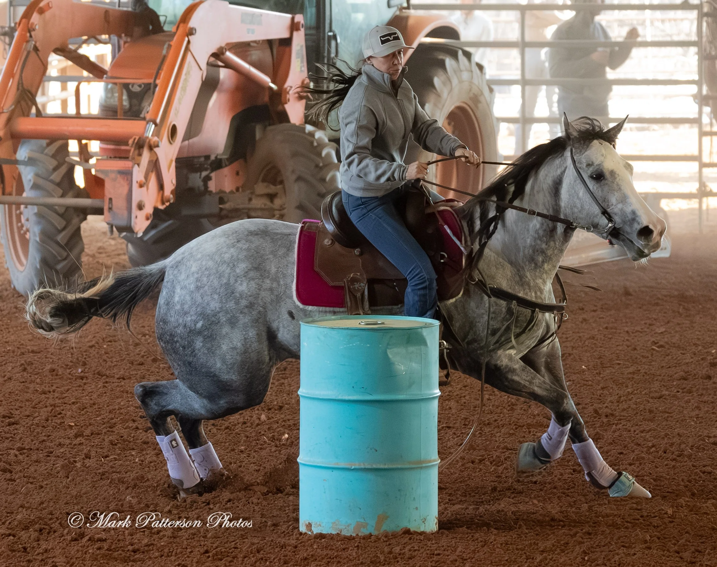 January 4, 2026, a barrel racing team competing at Latigo Farm in Landrum. #18041