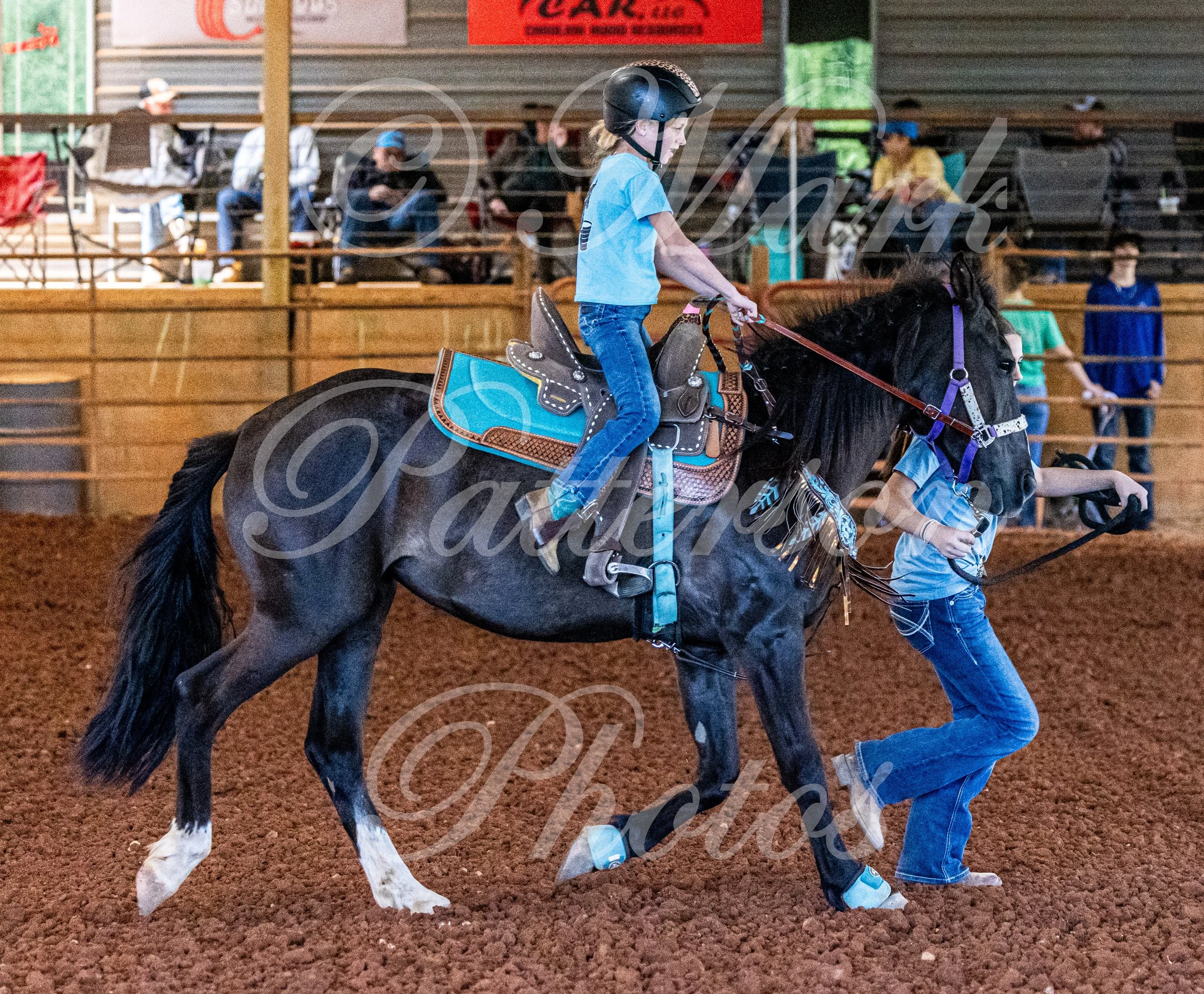 May 3, 2026, a barrel racing team competing at Latigo Farm in Landrum, SC. #110134