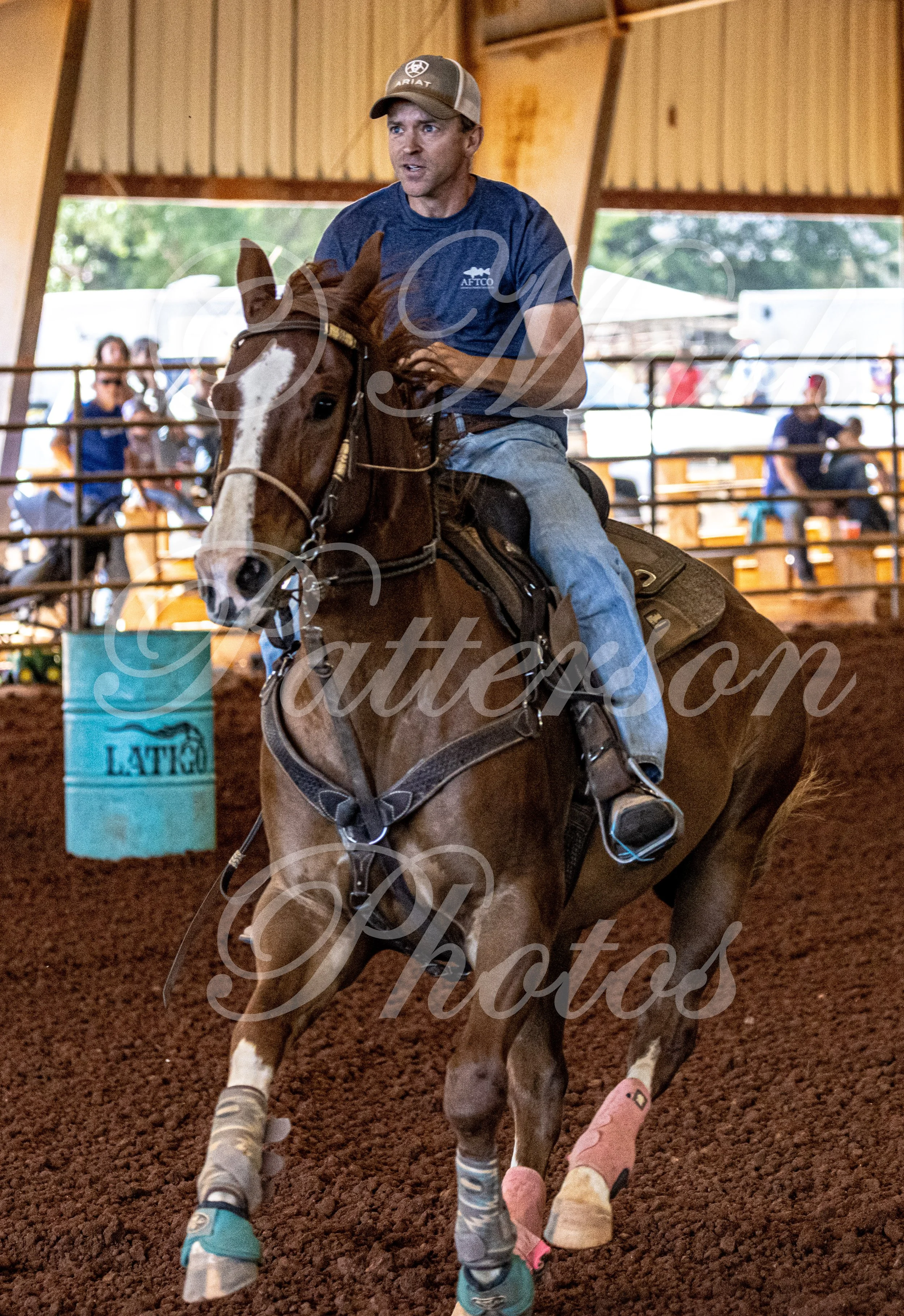 May 3, 2026, a barrel racing team competing at Latigo Farm in Landrum, SC. #11638