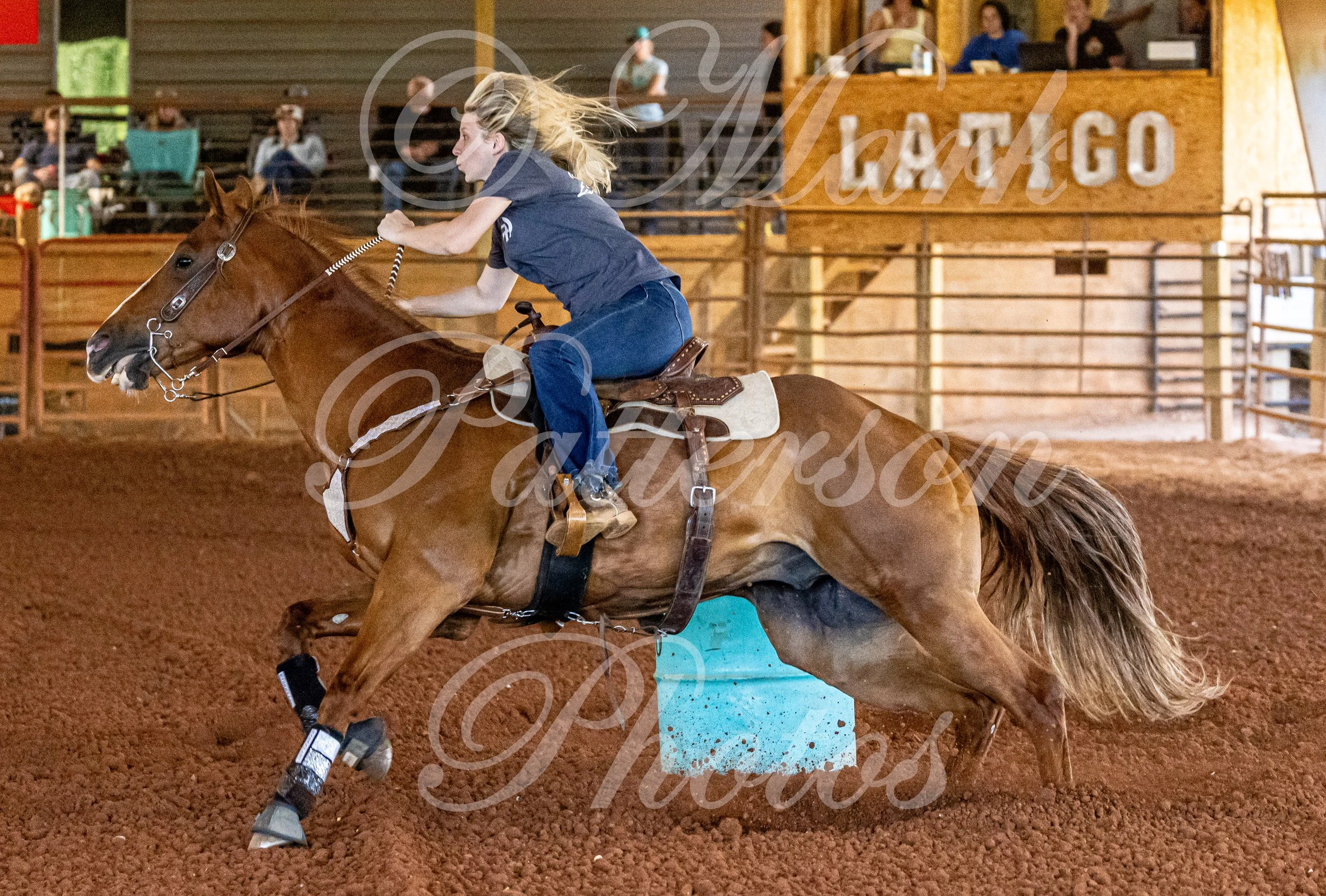 May 3, 2026, a barrel racing team competing at Latigo Farm in Landrum, SC. #12186