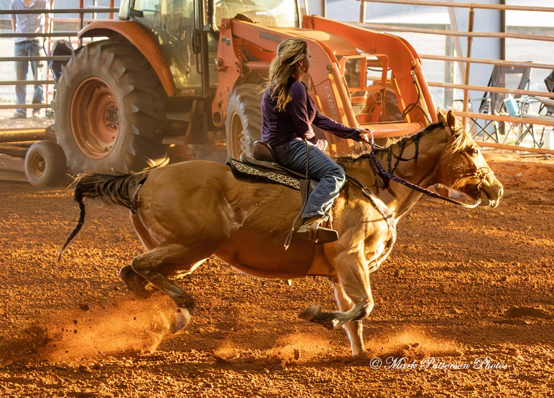 January 4, 2026, a barrel racing team competing at Latigo Farm in Landrum. #18468