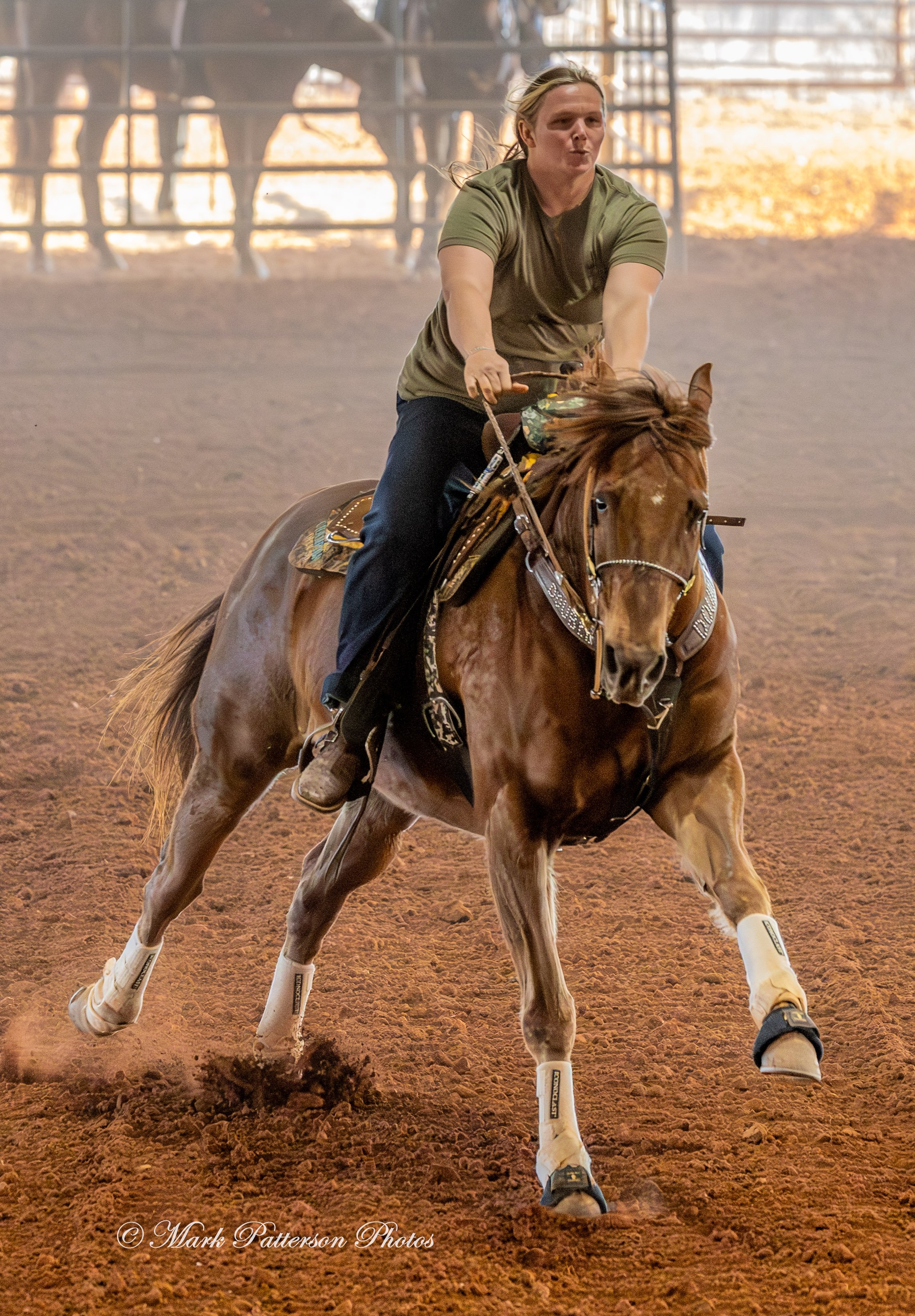 January 4, 2026, a barrel racing team competing at Latigo Farm in Landrum. #17876
