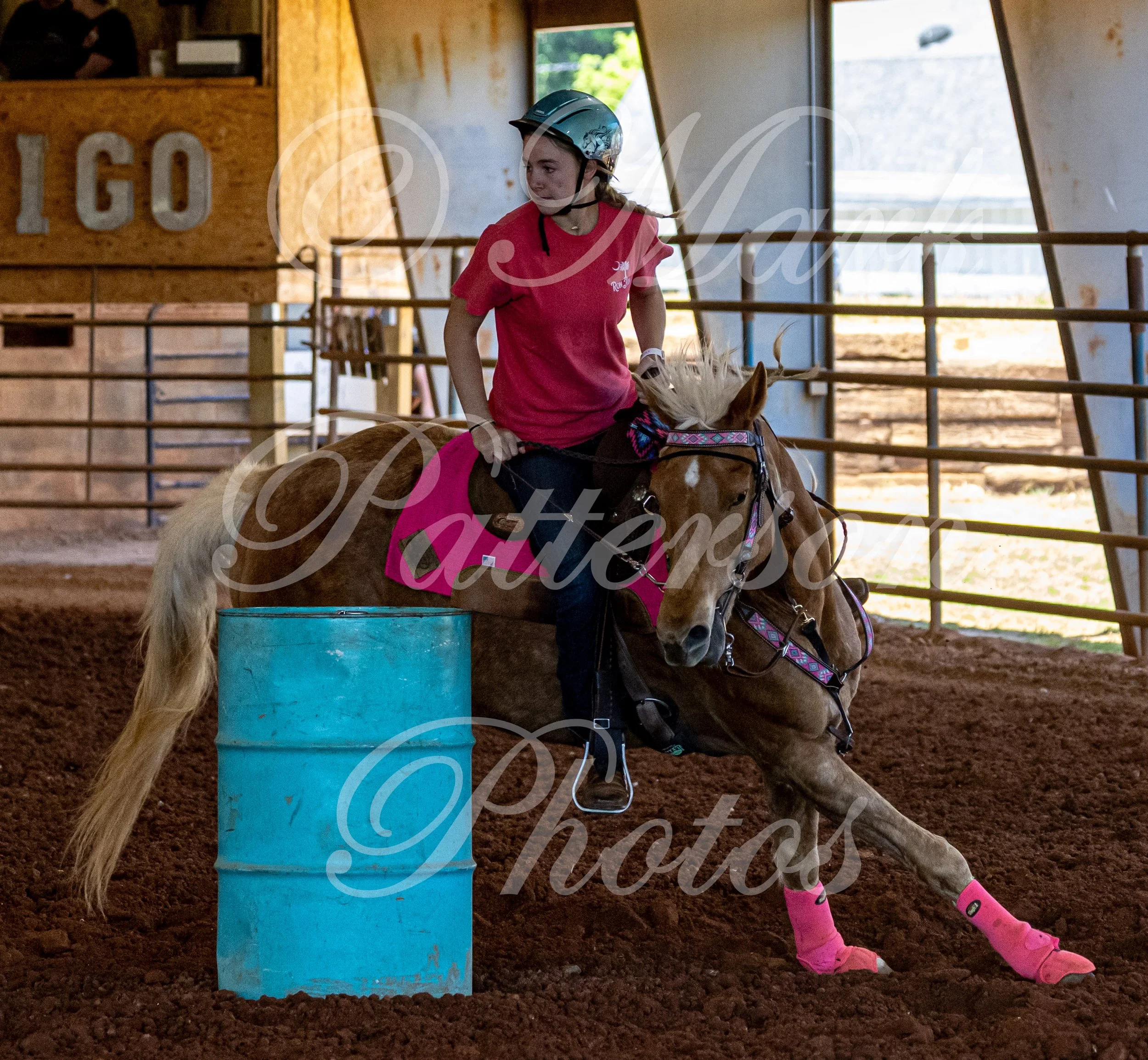 May 3, 2026, a barrel racing team competing at Latigo Farm in Landrum, SC. #10824