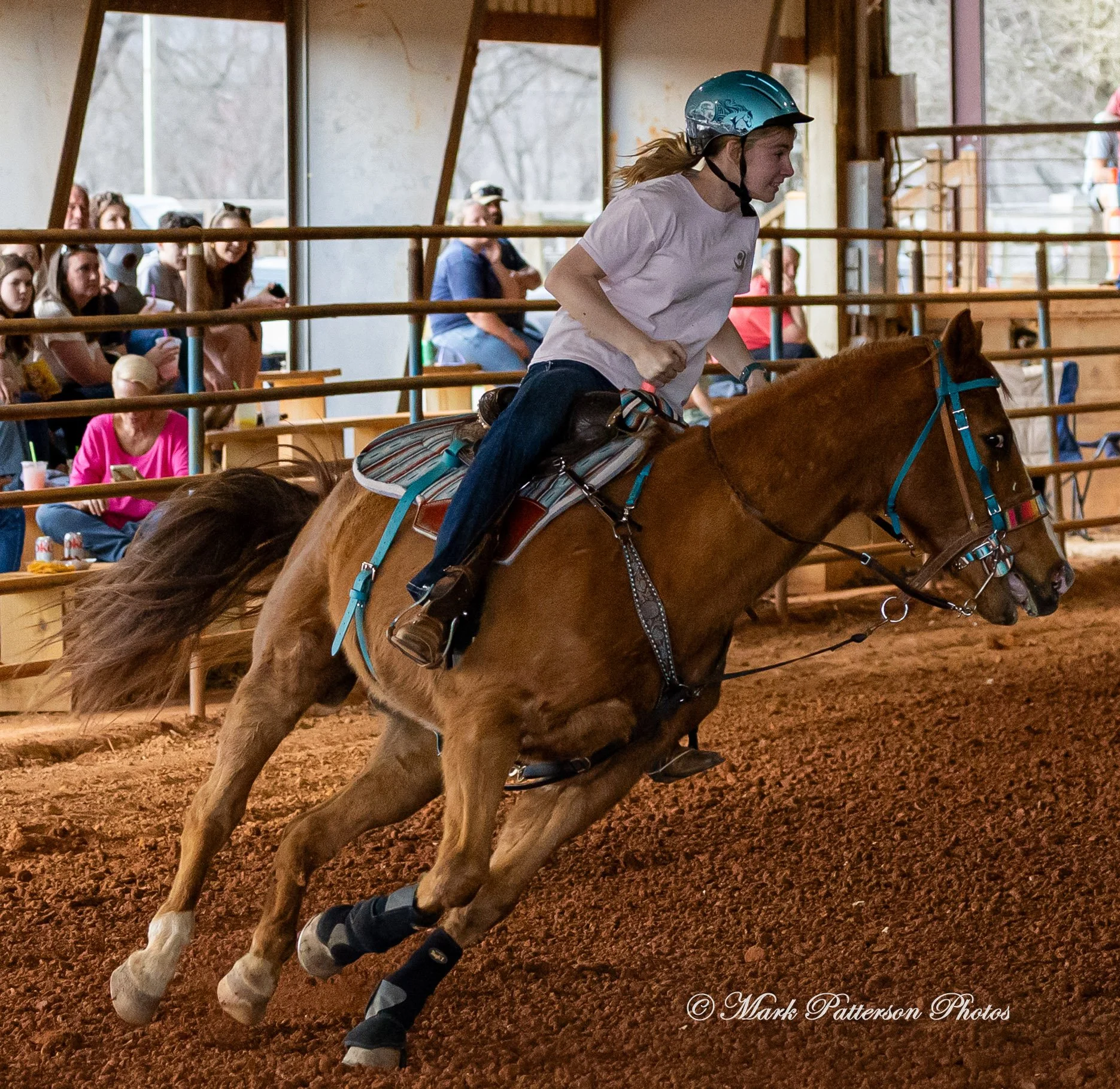 March 1, 2026, a barrel racing team competing at Latigo Farm in Landrum, SC. #25448