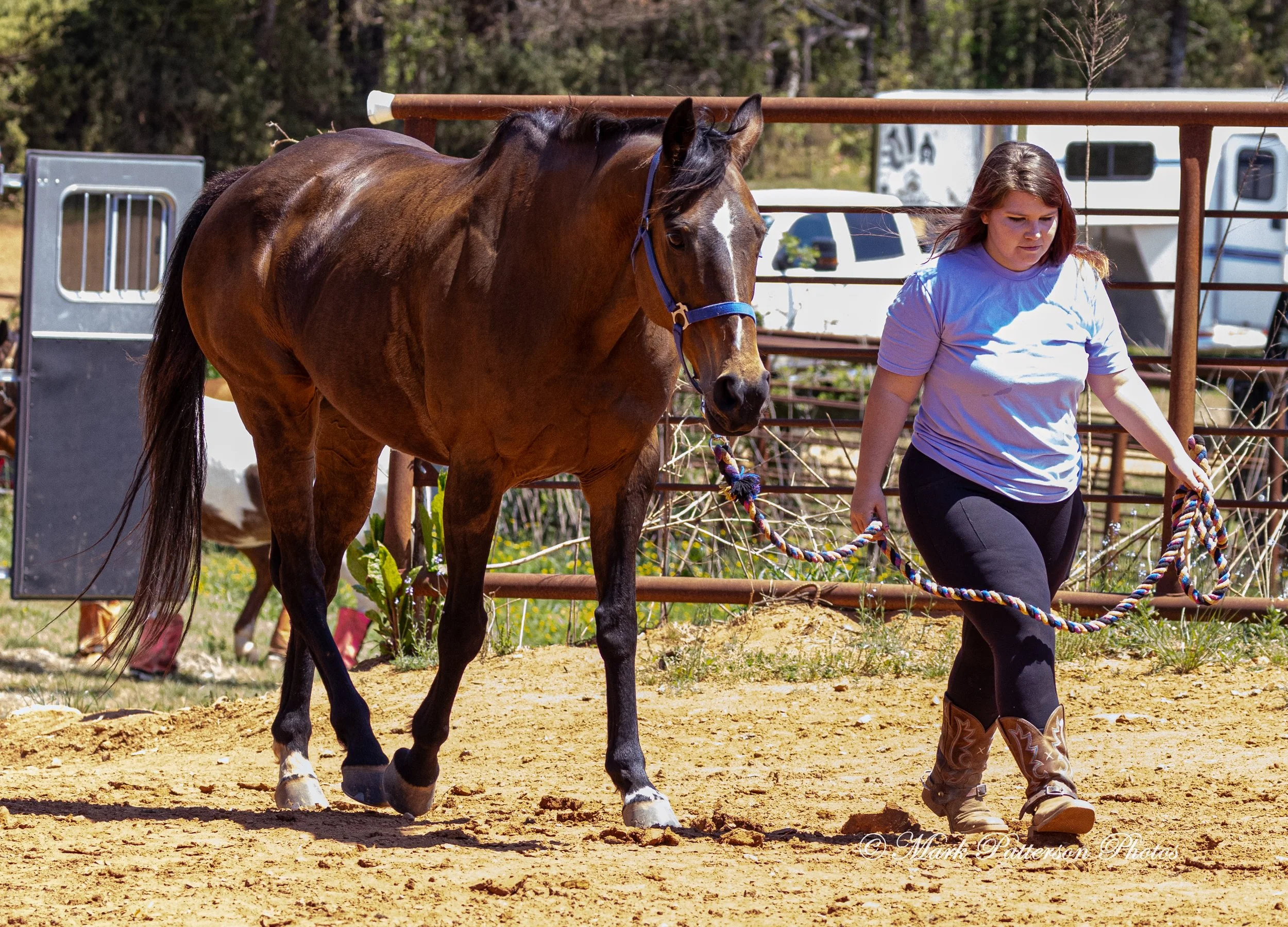 April 11, 2026, a barrel racing team competing at Latigo Farm in Landrum, SC. #1570