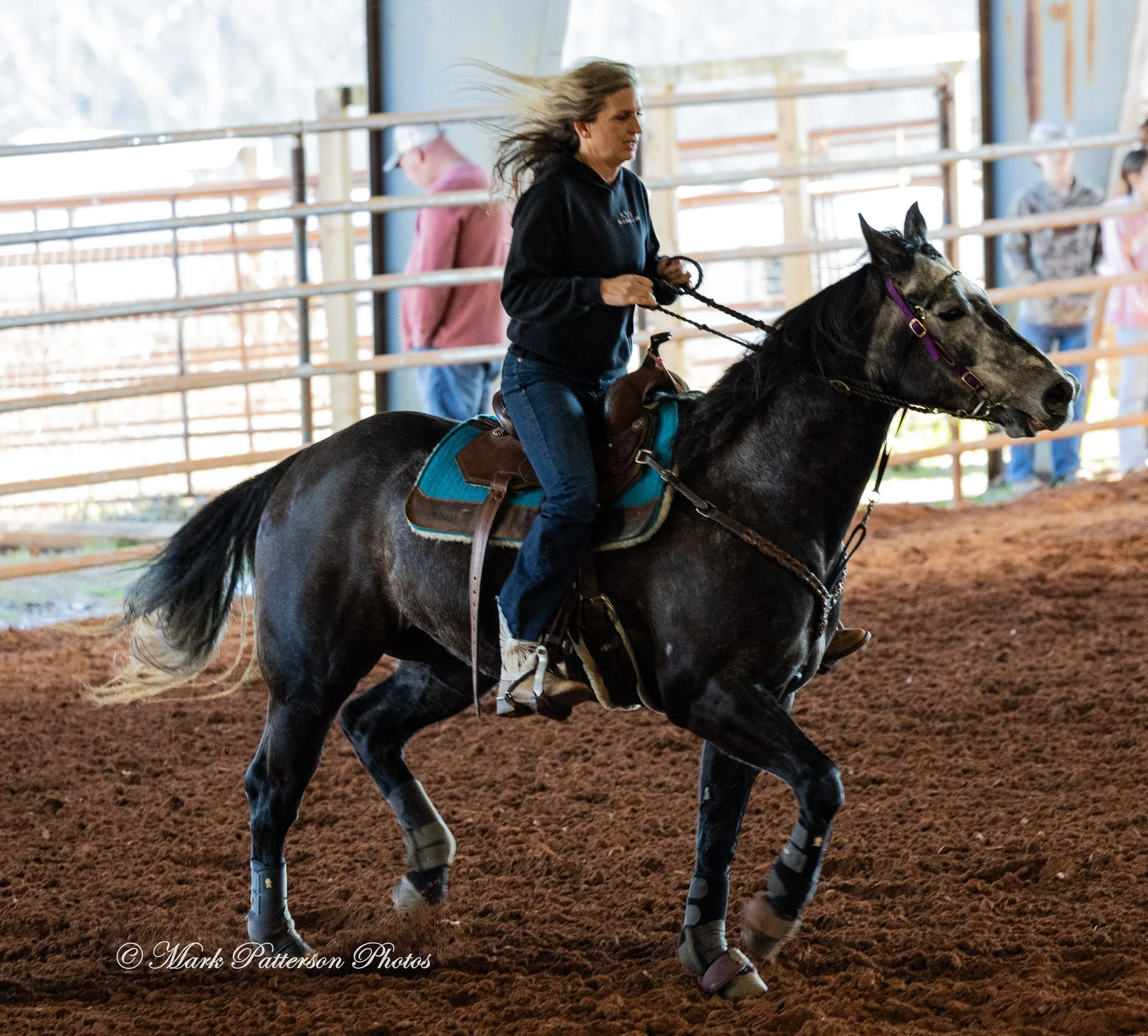 January 4, 2026, a barrel racing team competing at Latigo Farm in Landrum. #17134