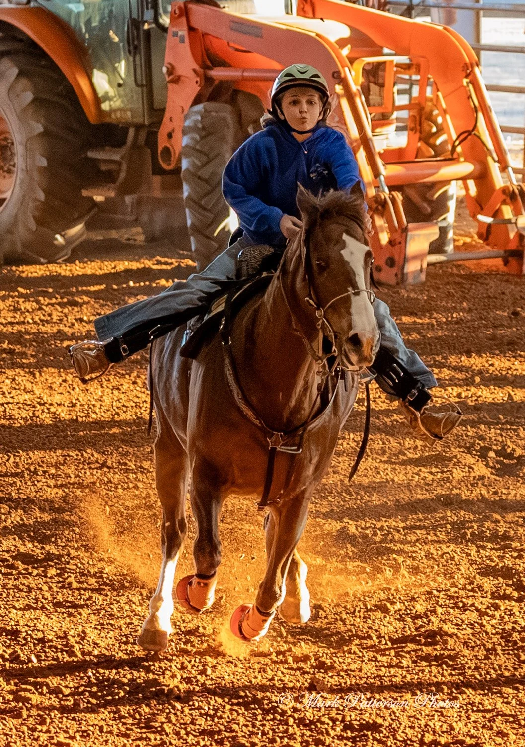 January 4, 2026, a barrel racing team competing at Latigo Farm in Landrum. #18208