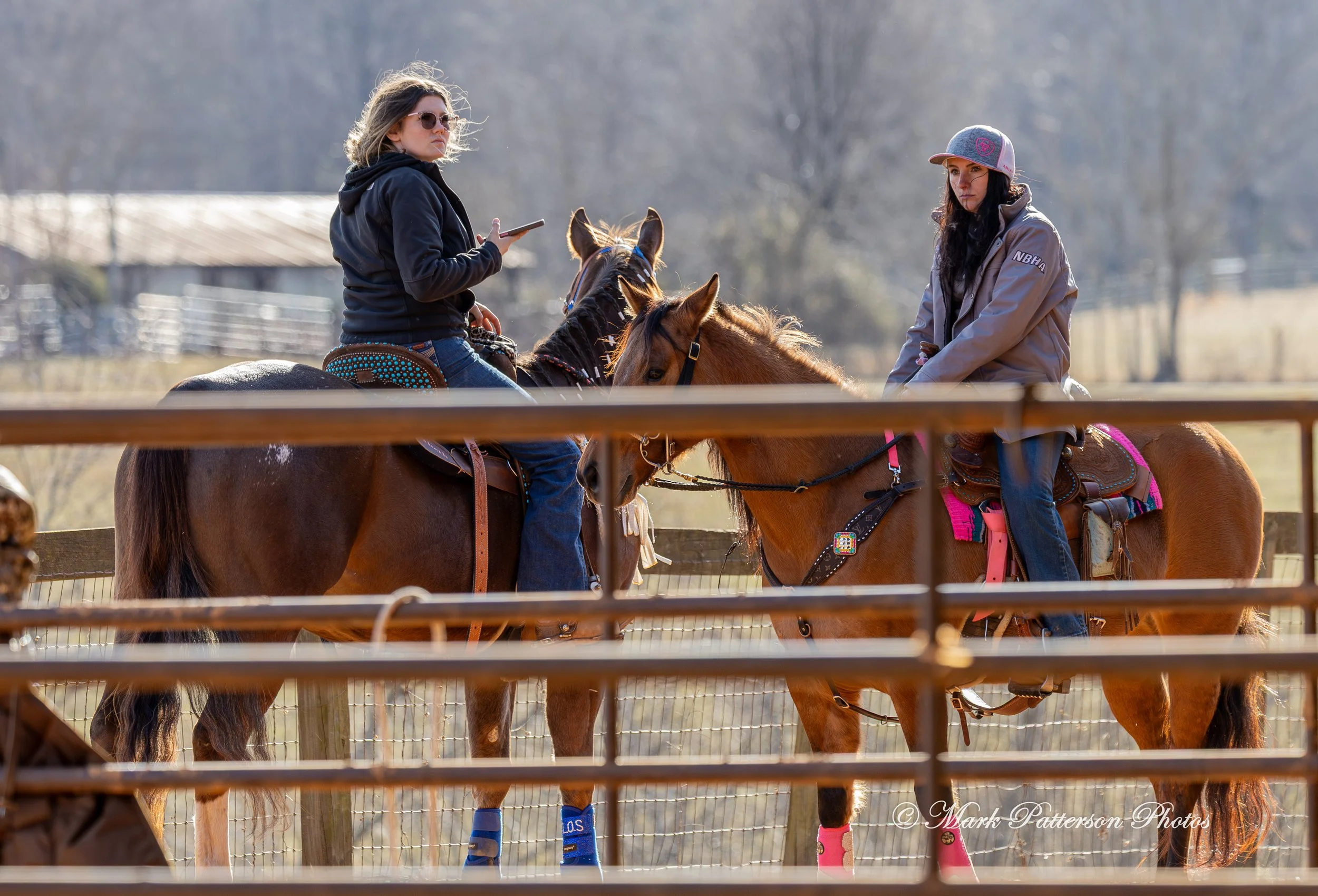 February 8, 2026, a barrel racing team competing at Latigo Farm in Landrum, SC. #21282