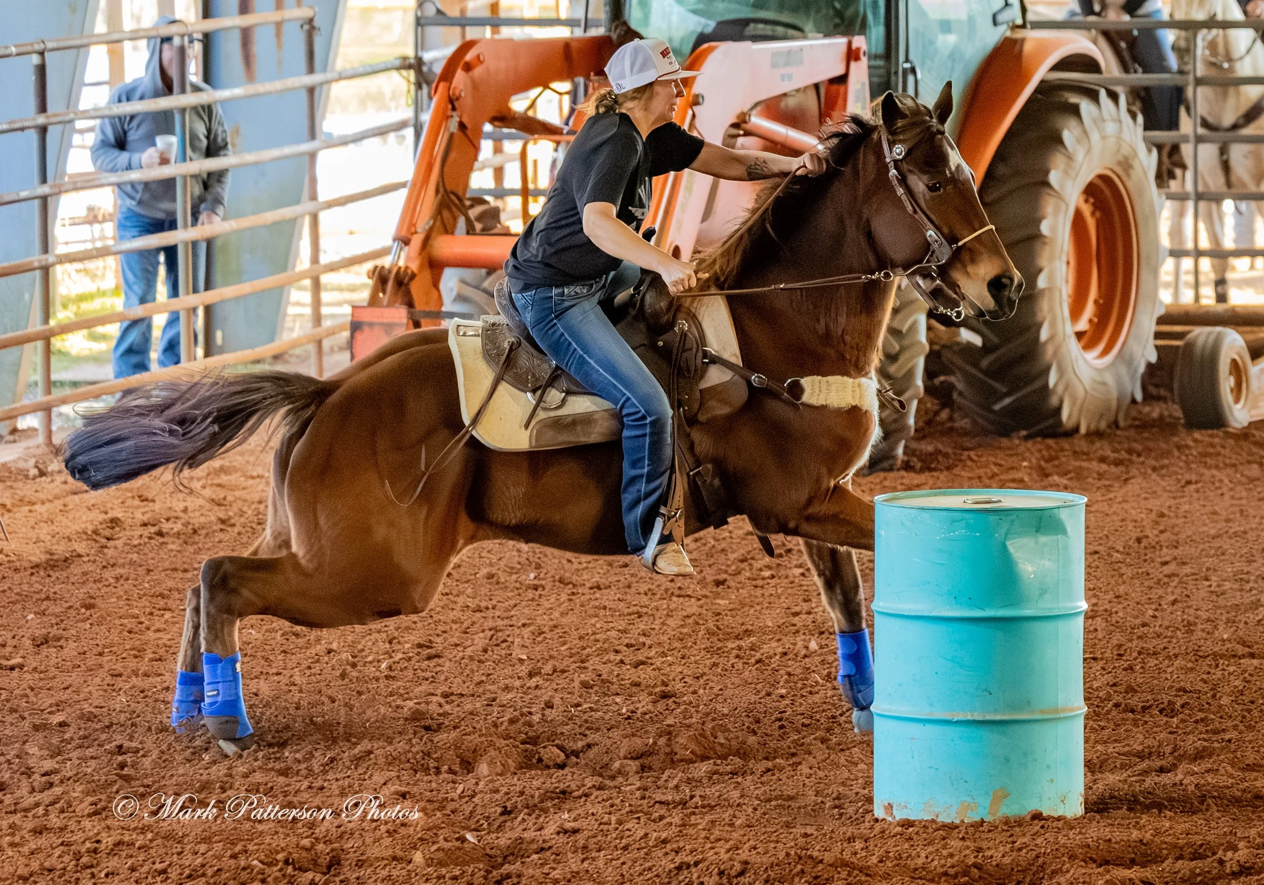 January 4, 2026, a barrel racing team competing at Latigo Farm in Landrum. #18098