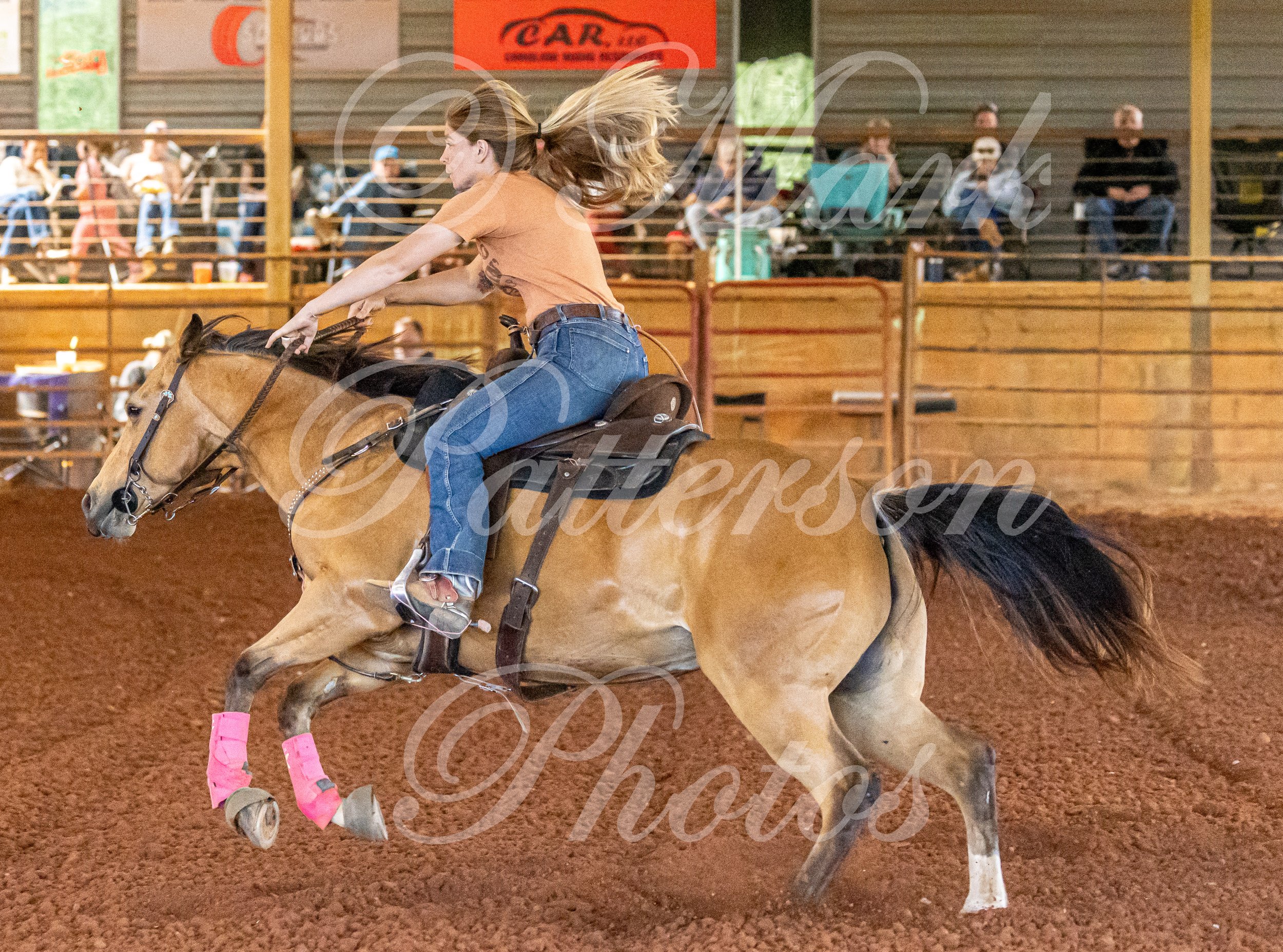 May 3, 2026, a barrel racing team competing at Latigo Farm in Landrum, SC. #12233