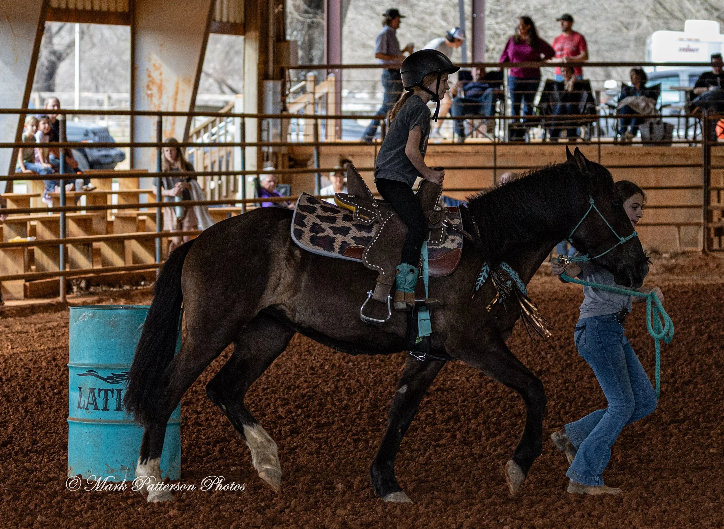 March 1, 2026, a barrel racing team competing at Latigo Farm in Landrum, SC. #24733