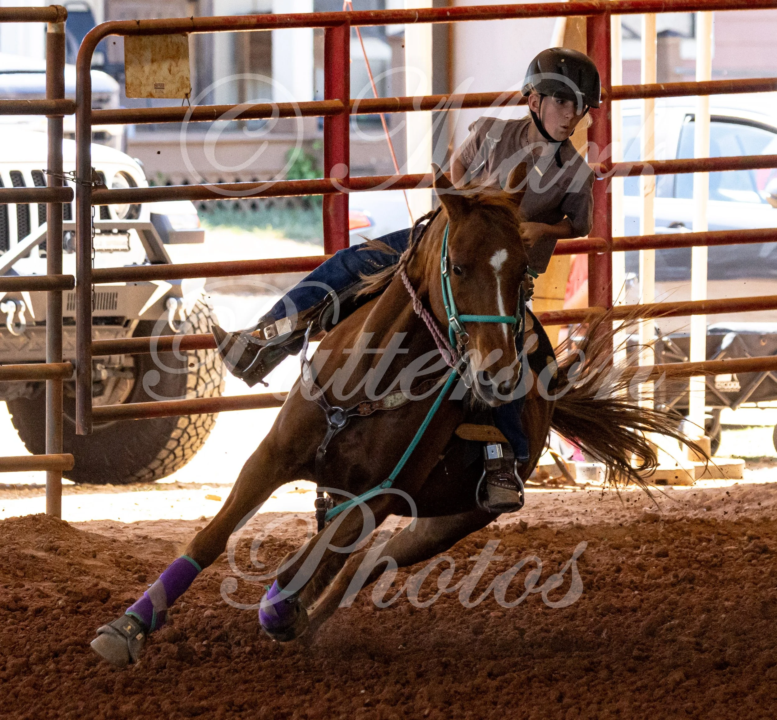 May 3, 2026, a barrel racing team competing at Latigo Farm in Landrum, SC. #11713