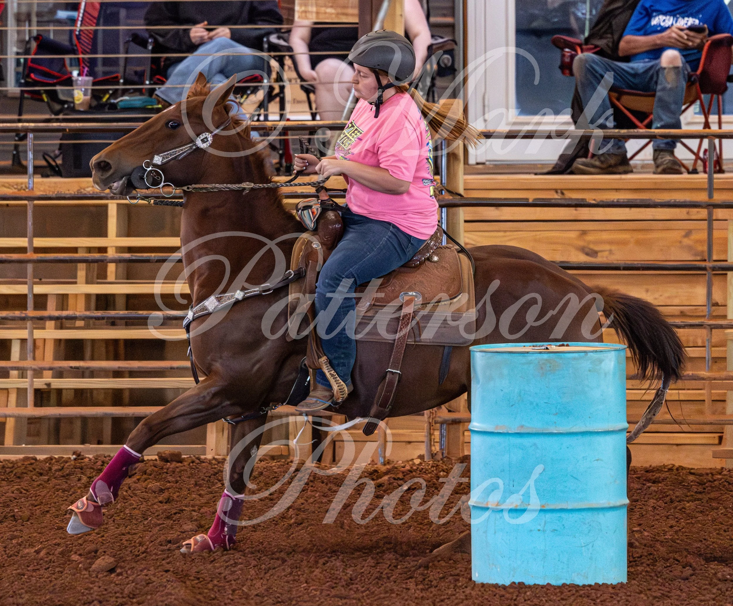 May 3, 2026, a barrel racing team competing at Latigo Farm in Landrum, SC. #13046