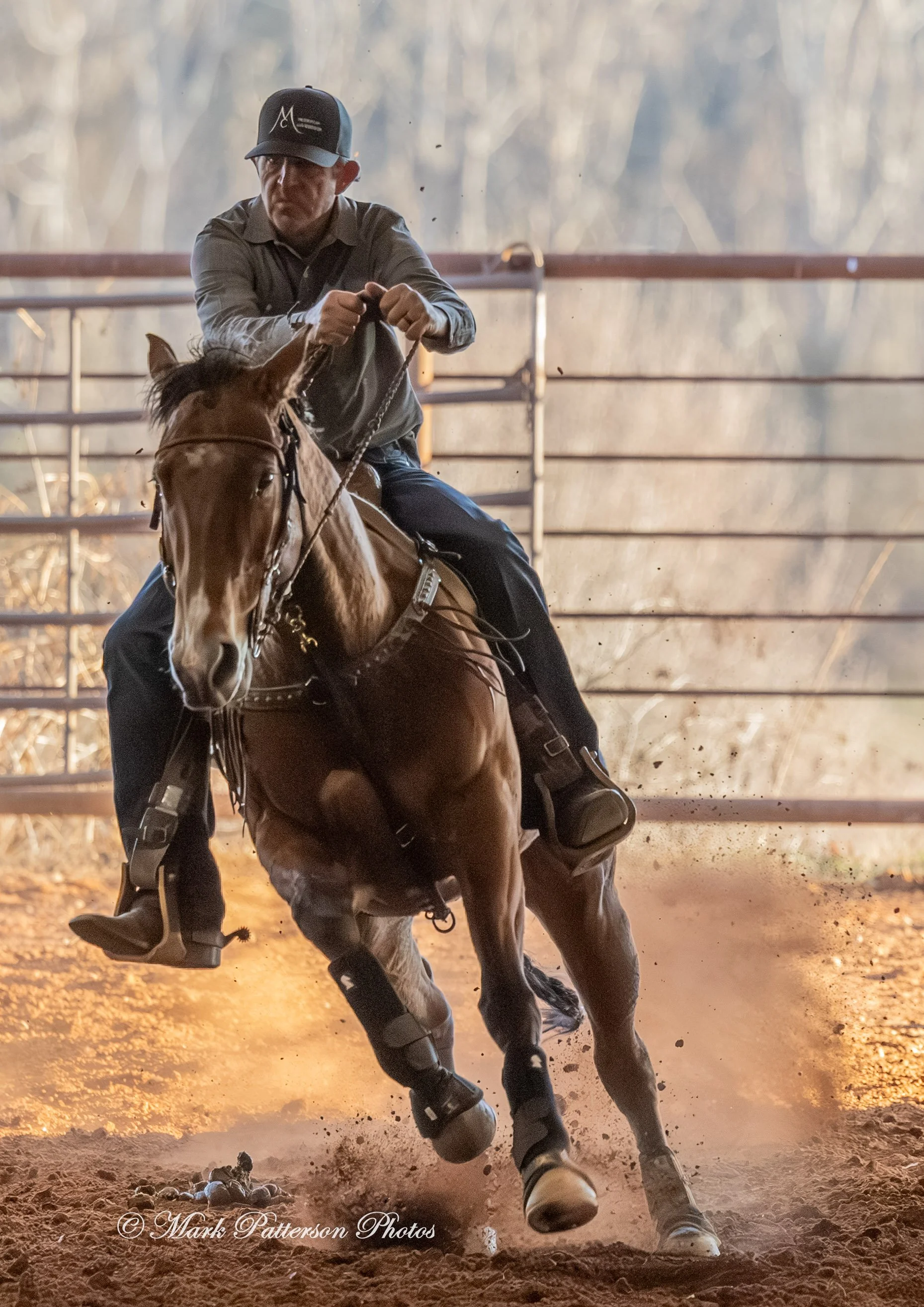 January 4, 2026, a barrel racing team competing at Latigo Farm in Landrum. #18214
