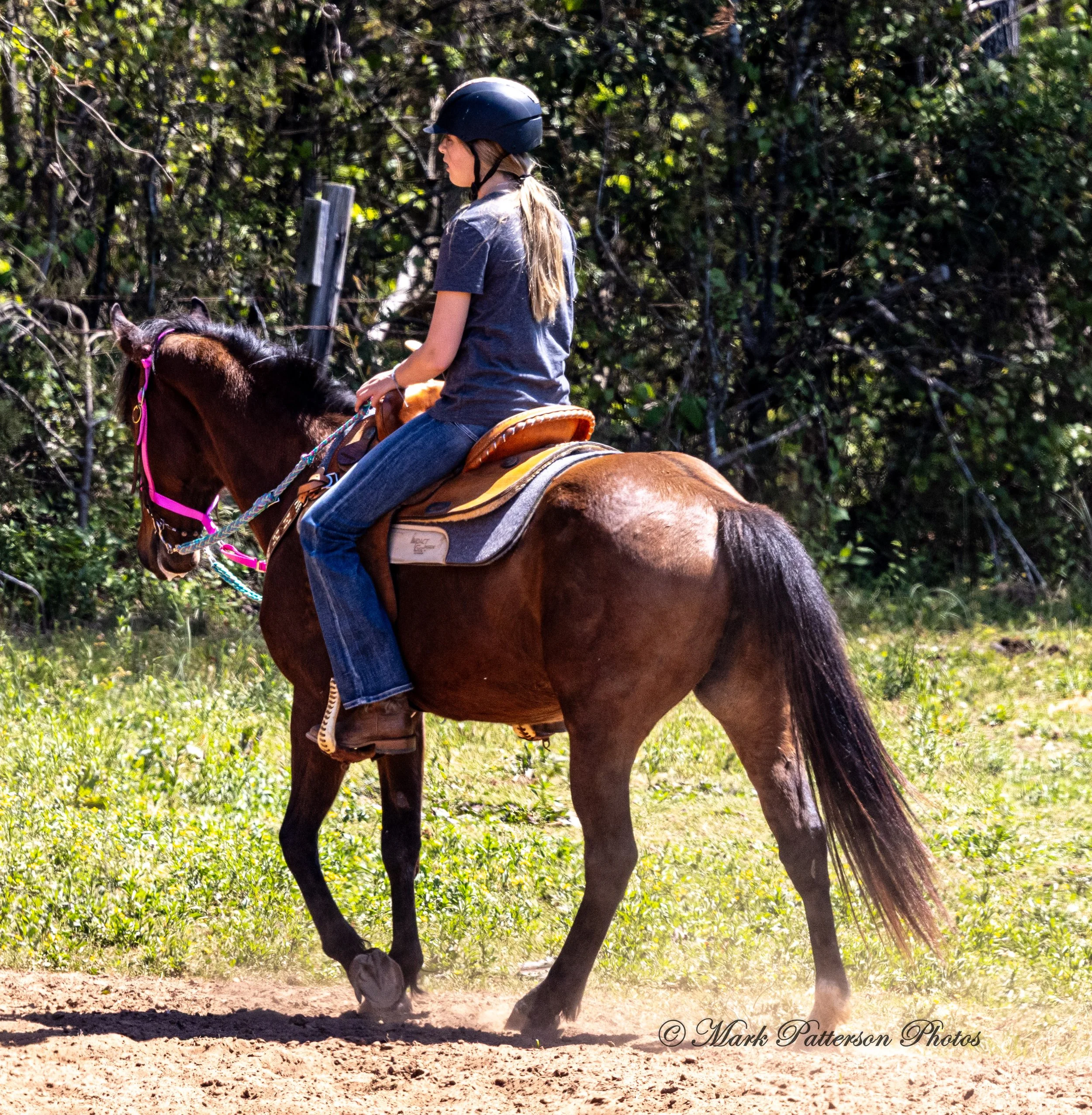 April 11, 2026, a barrel racing team competing at Latigo Farm in Landrum, SC. #1394