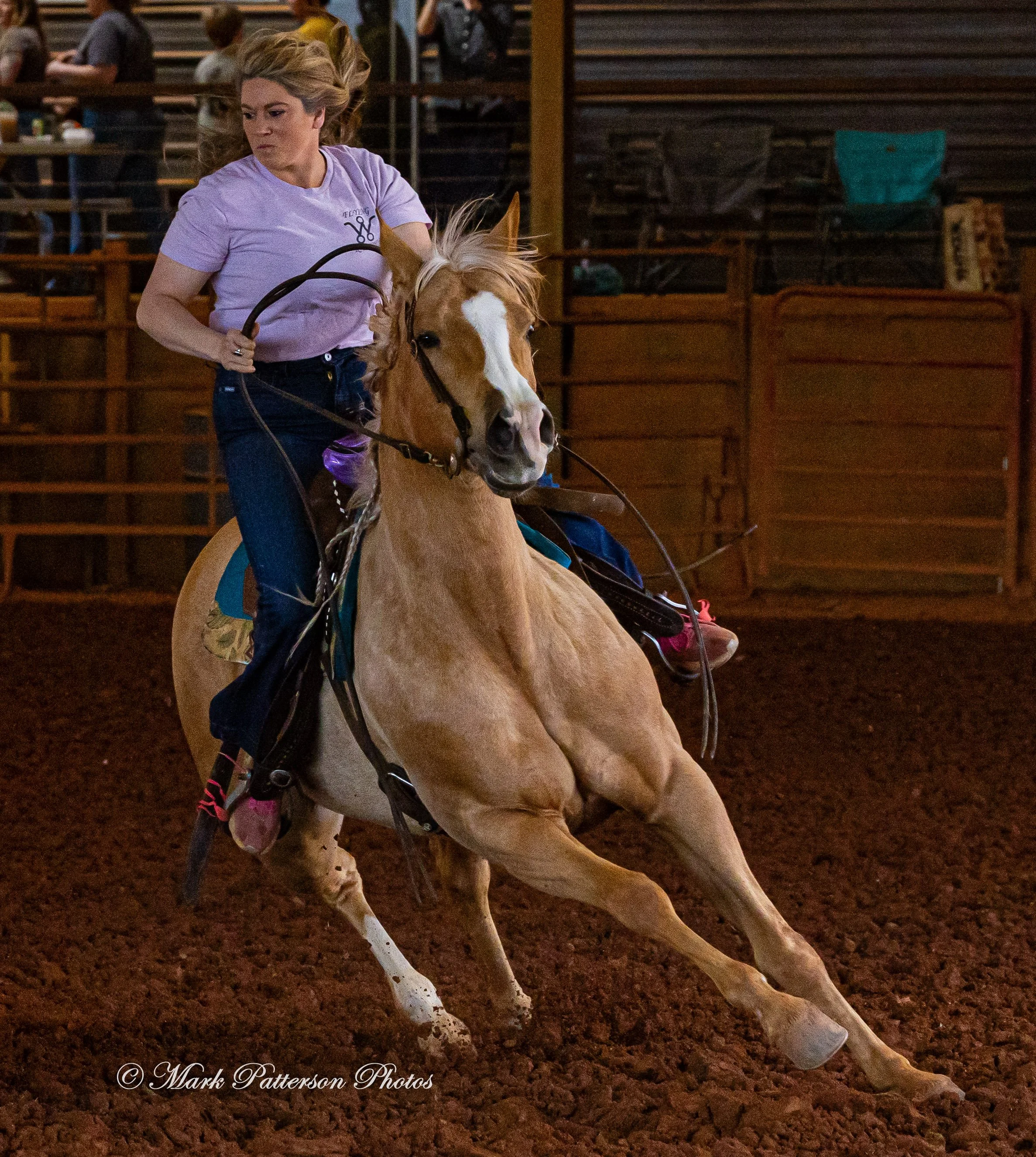 March 1, 2026, a barrel racing team competing at Latigo Farm in Landrum, SC. #24702