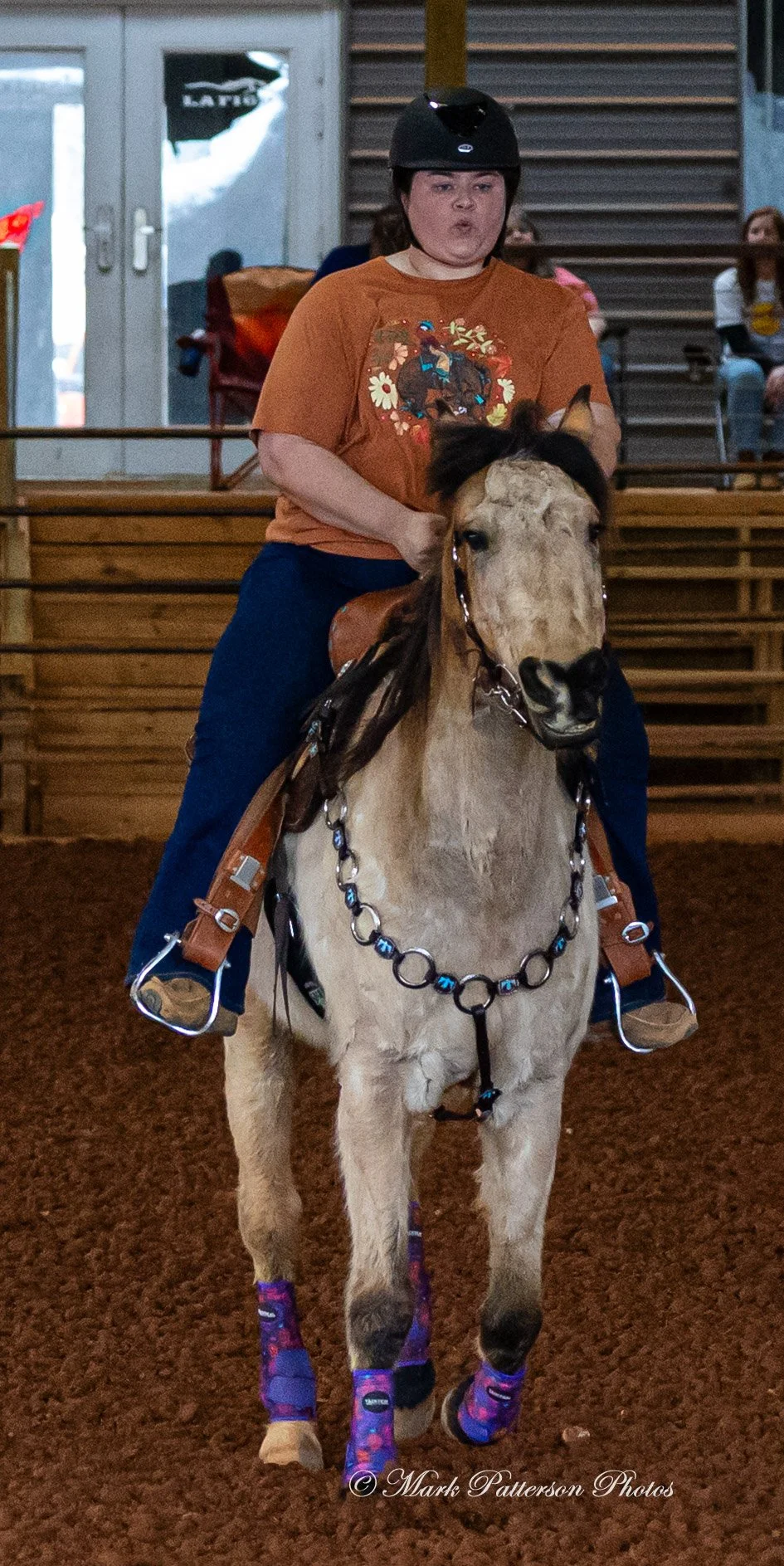 March 1, 2026, a barrel racing team competing at Latigo Farm in Landrum, SC. #24907