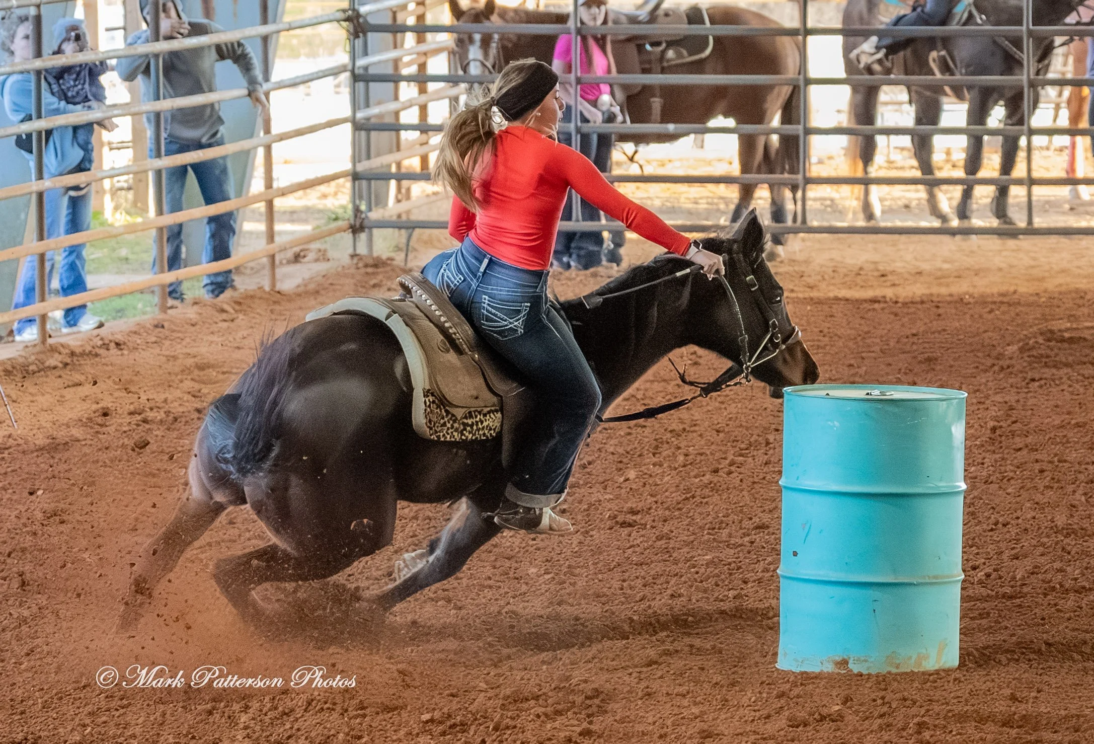 January 4, 2026, a barrel racing team competing at Latigo Farm in Landrum. #18242