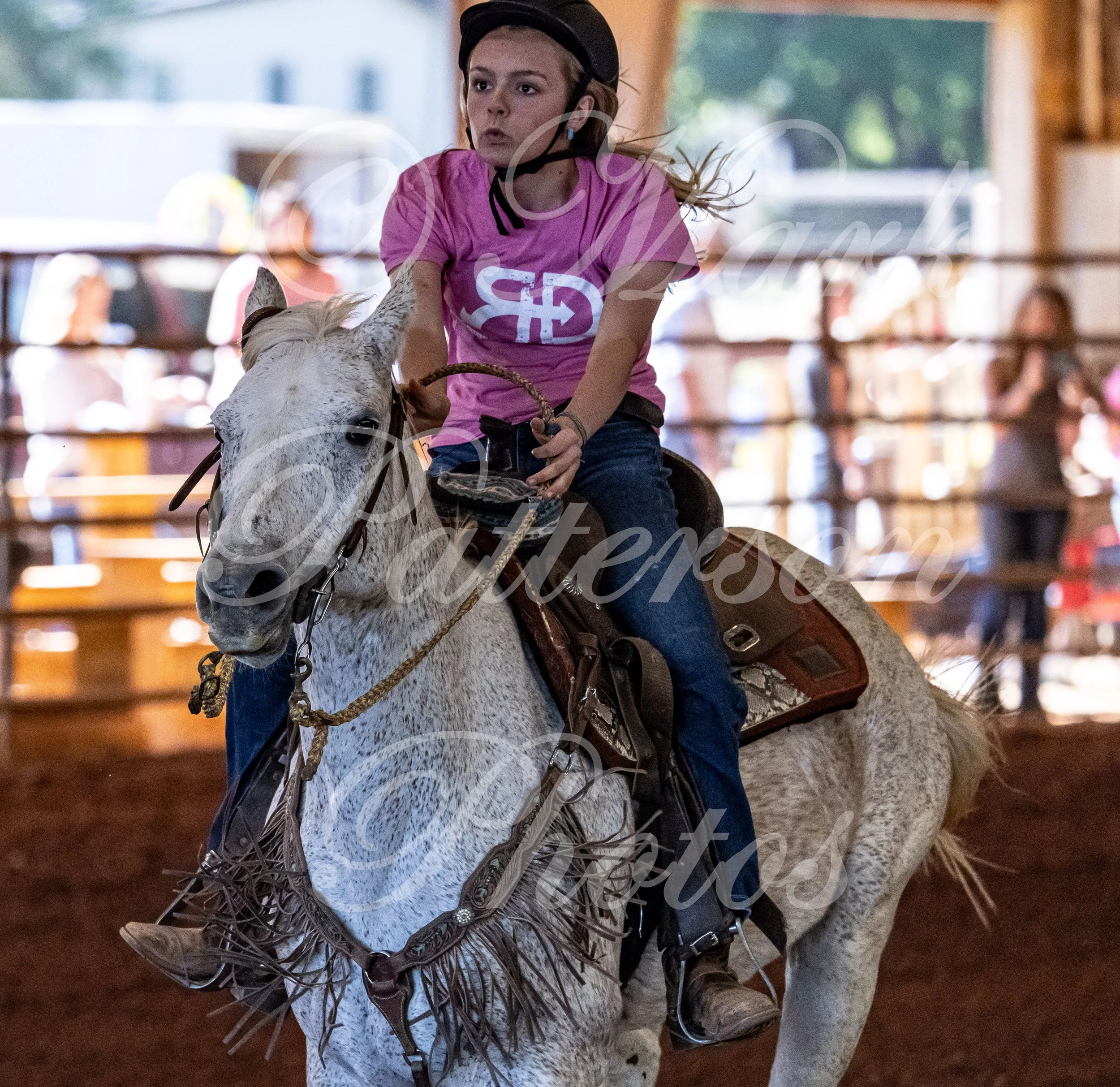 May 3, 2026, a barrel racing team competing at Latigo Farm in Landrum, SC. #12925