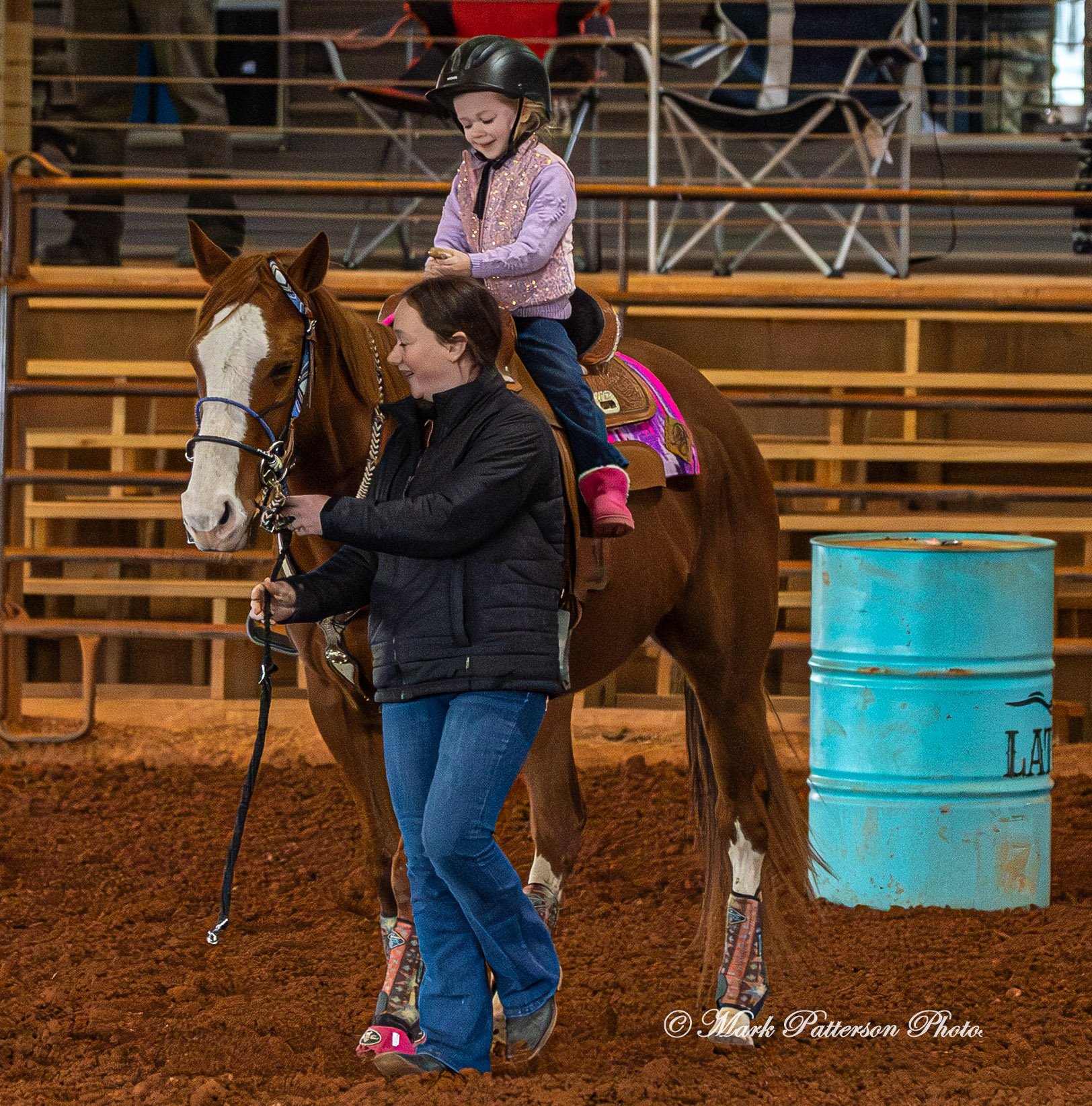 February 8, 2026, a barrel racing team competing at Latigo Farm in Landrum, SC. #20435