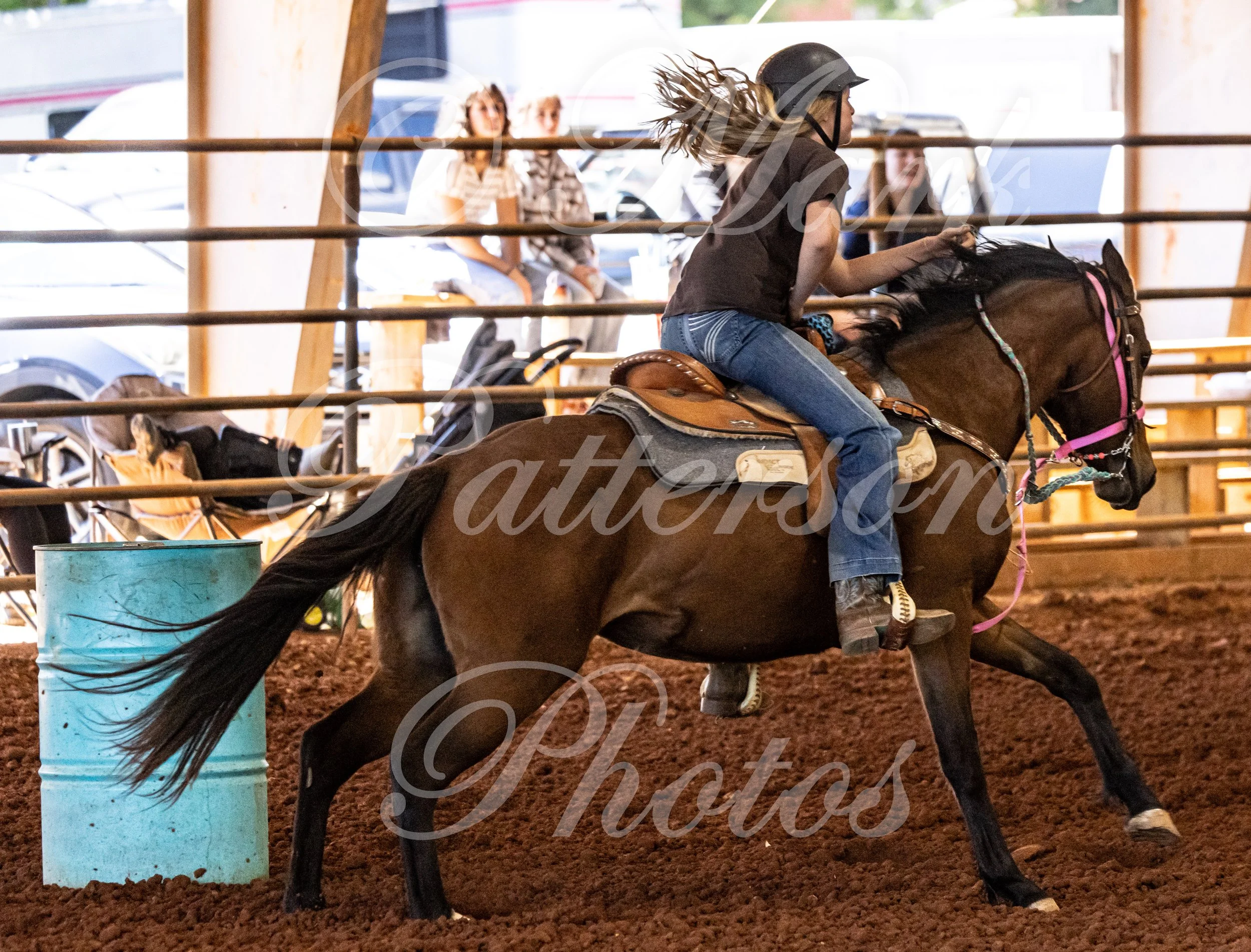 May 3, 2026, a barrel racing team competing at Latigo Farm in Landrum, SC. #11878