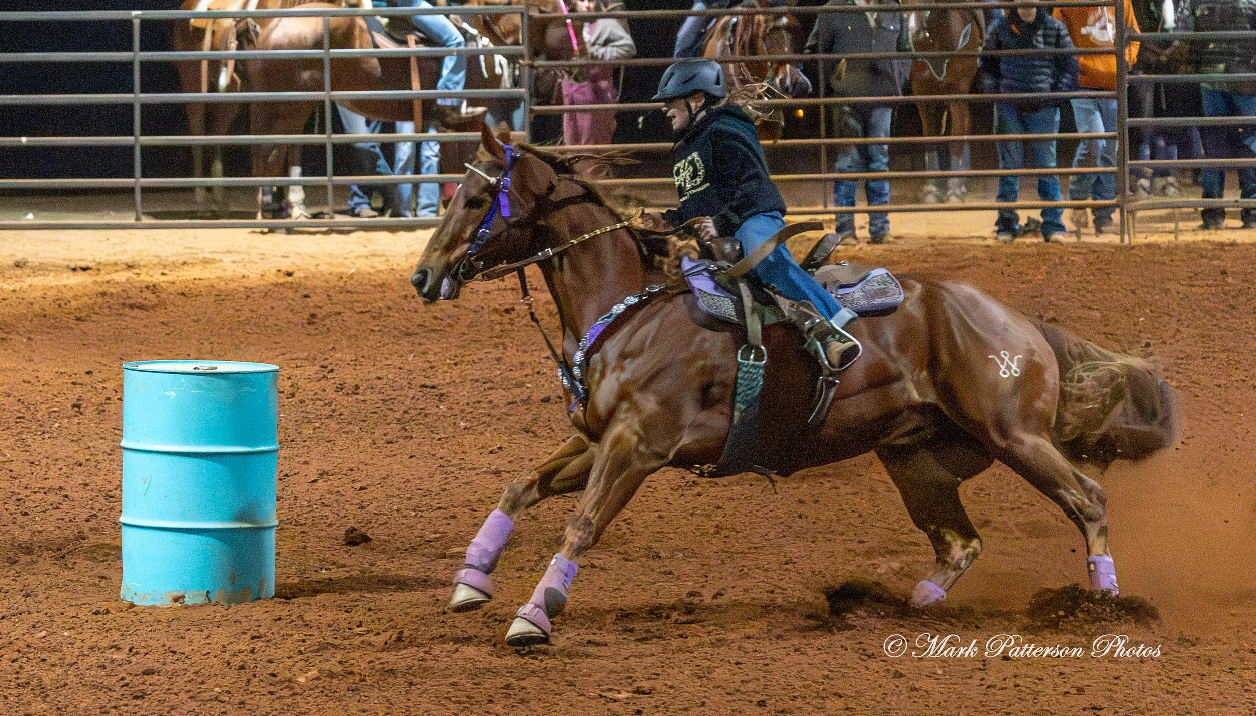 January 4, 2026, a barrel racing team competing at Latigo Farm in Landrum. #20149