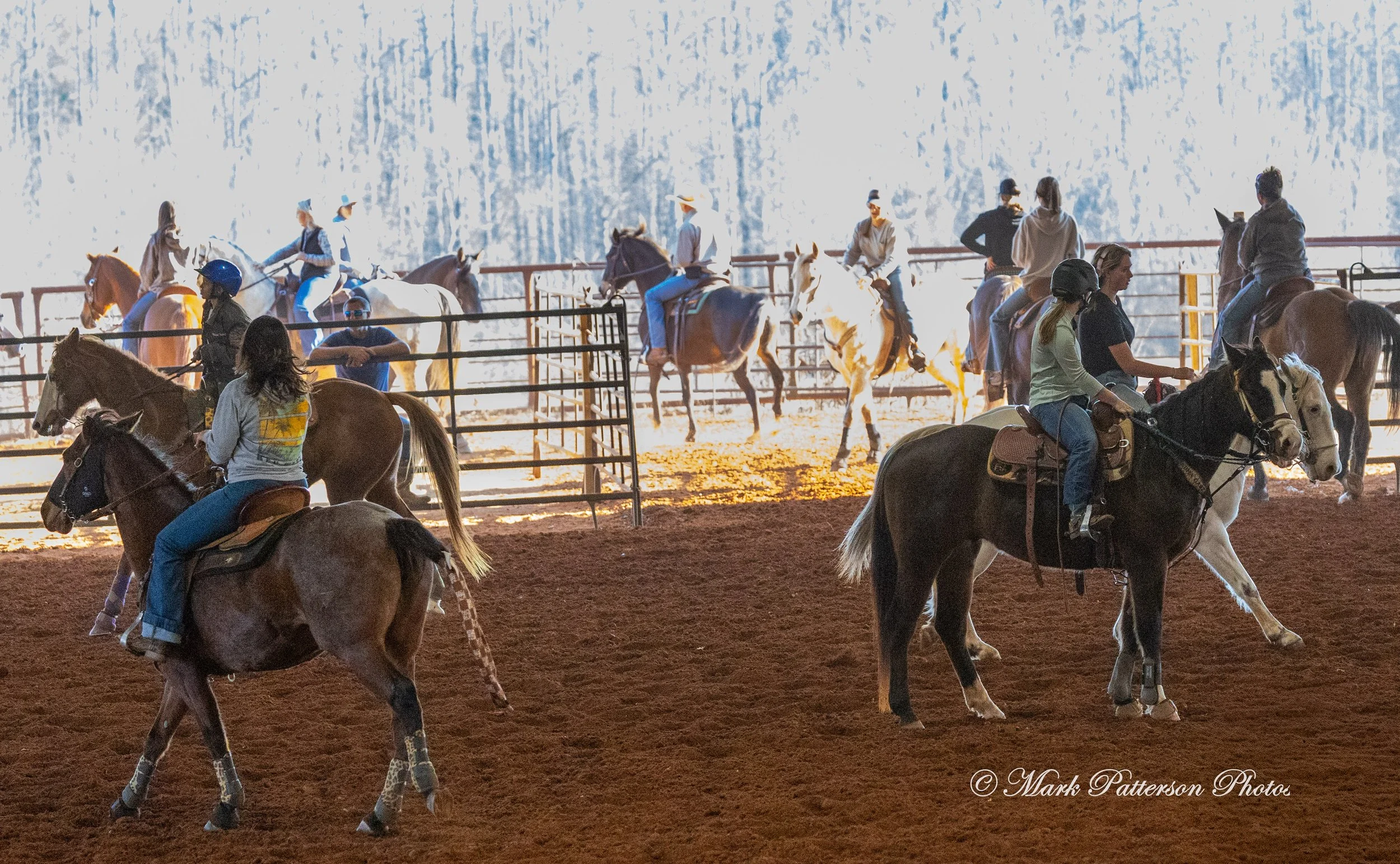 January 4, 2026, a barrel racing team competing at Latigo Farm in Landrum. #17701