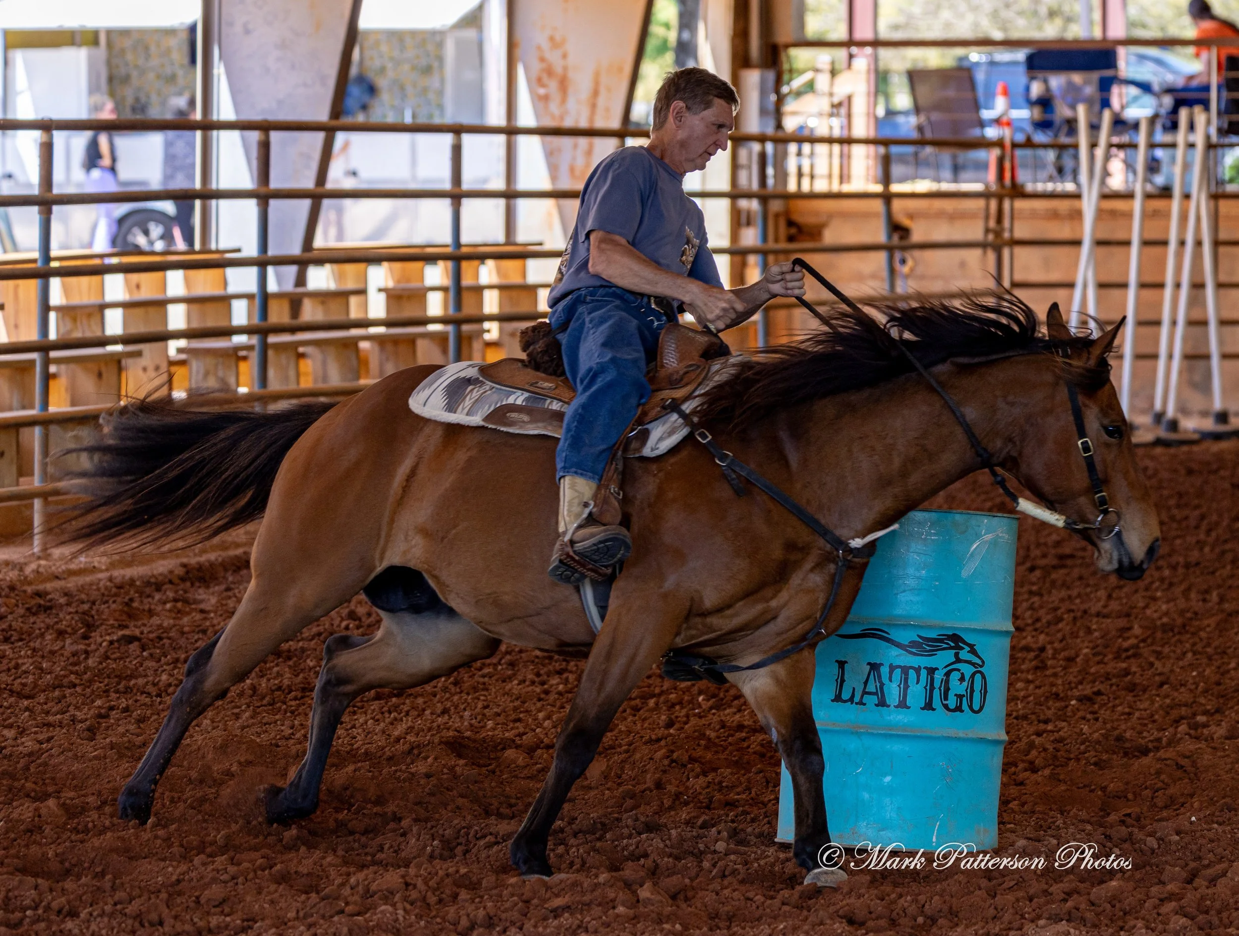 April 11, 2026, a barrel racing team competing at Latigo Farm in Landrum, SC. #1535