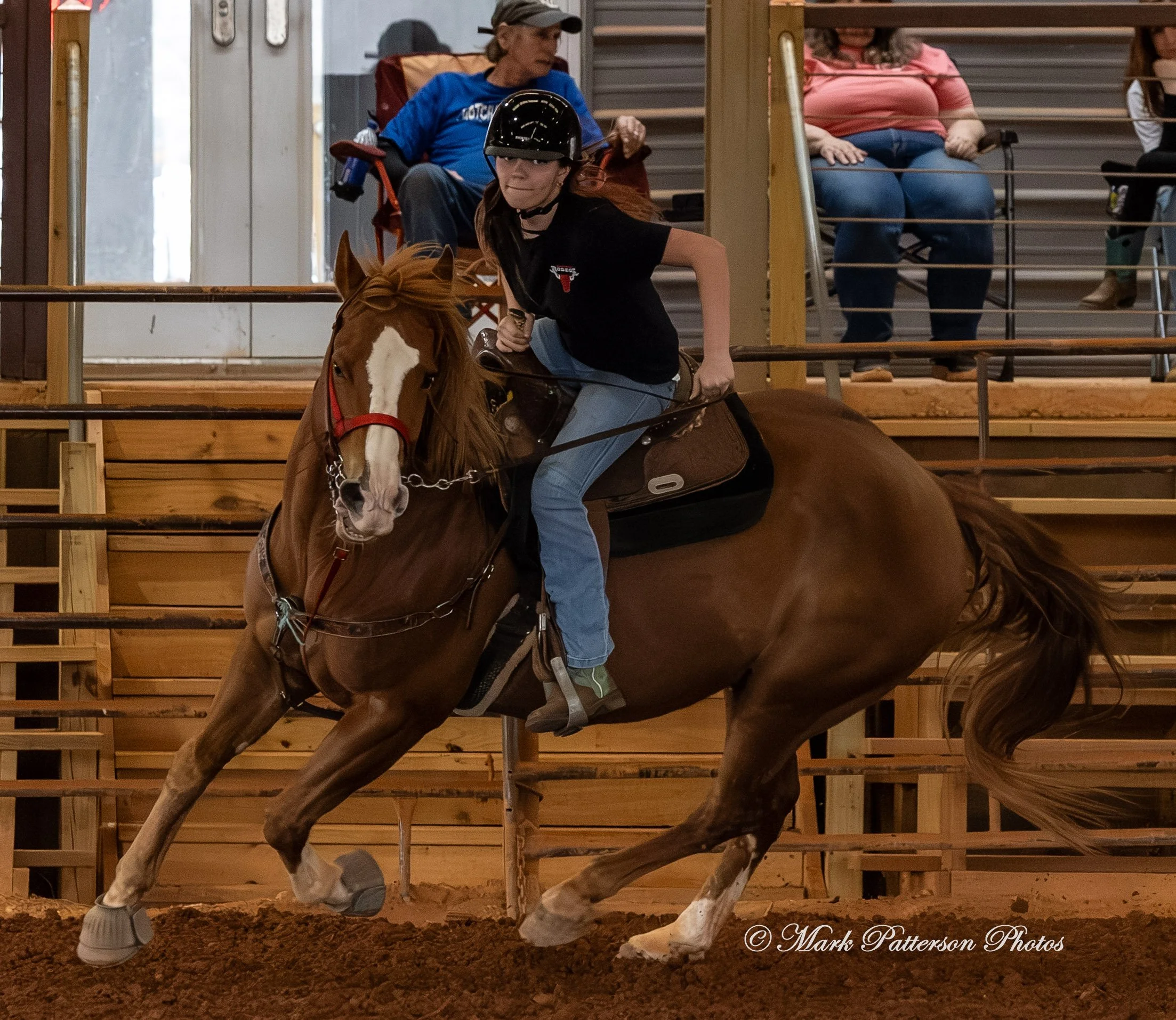 March 1, 2026, a barrel racing team competing at Latigo Farm in Landrum, SC. #25100