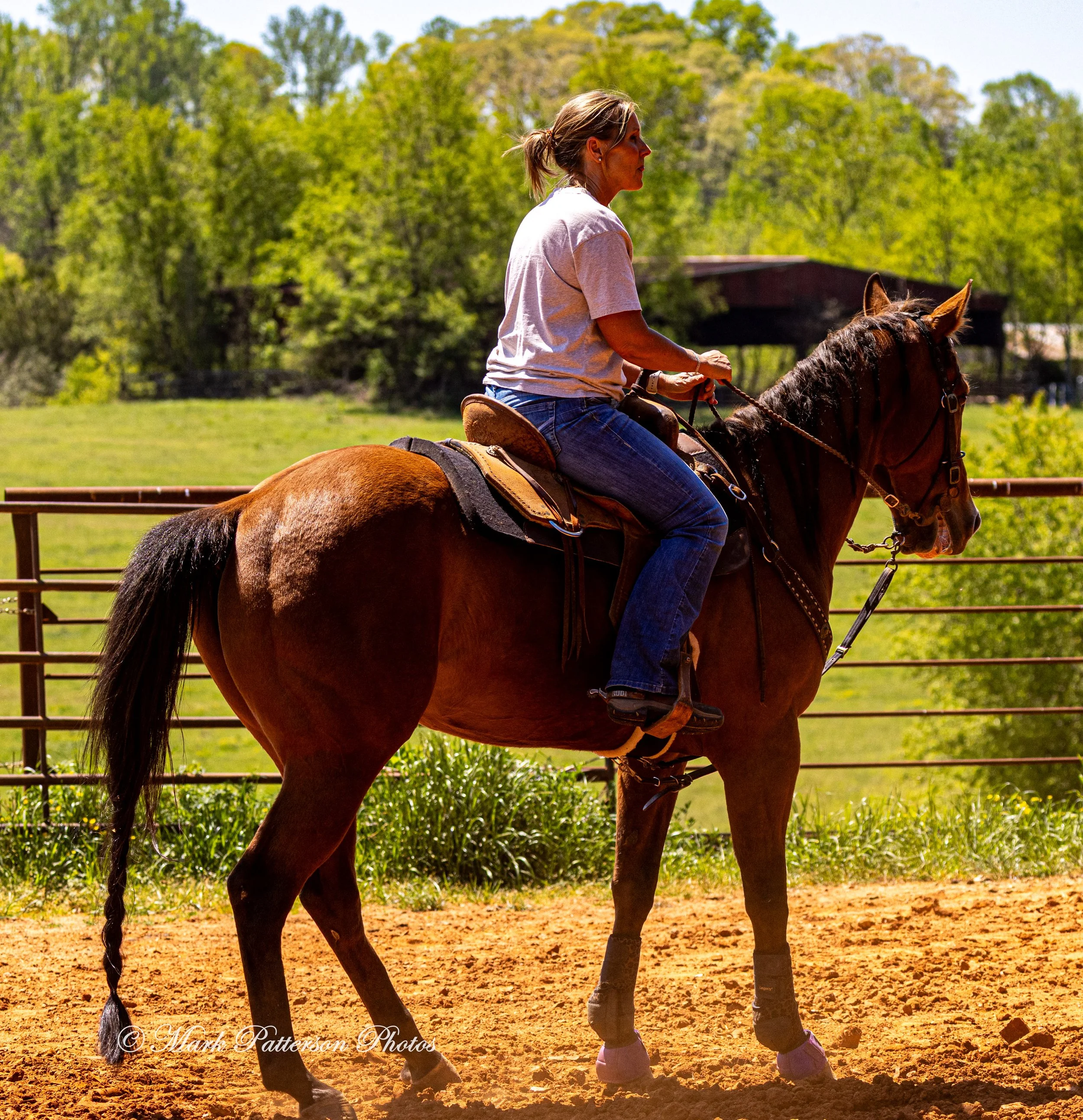 April 11, 2026, a barrel racing team competing at Latigo Farm in Landrum, SC. #1476