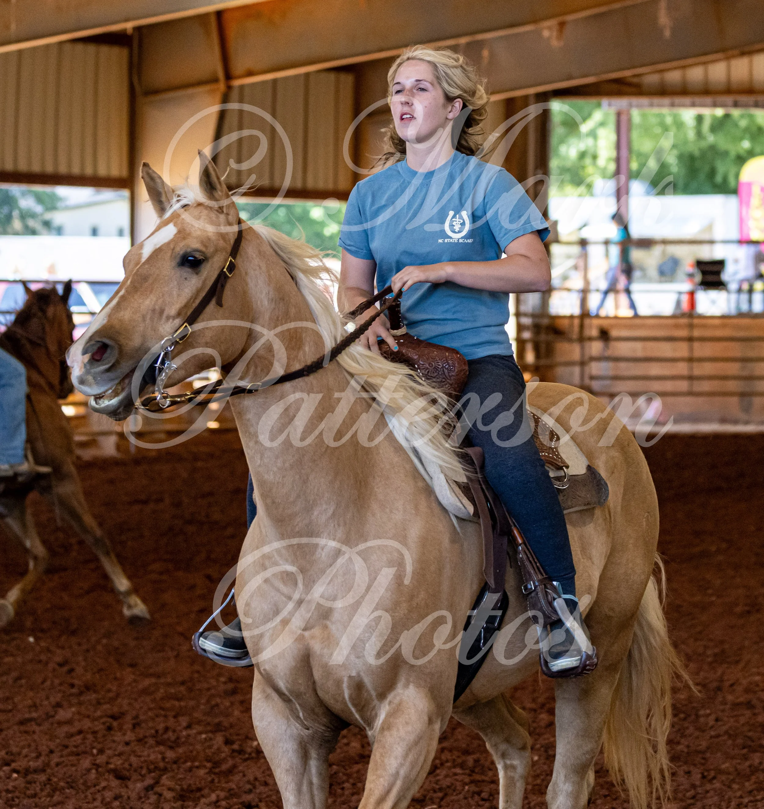 May 3, 2026, a barrel racing team competing at Latigo Farm in Landrum, SC. #10905