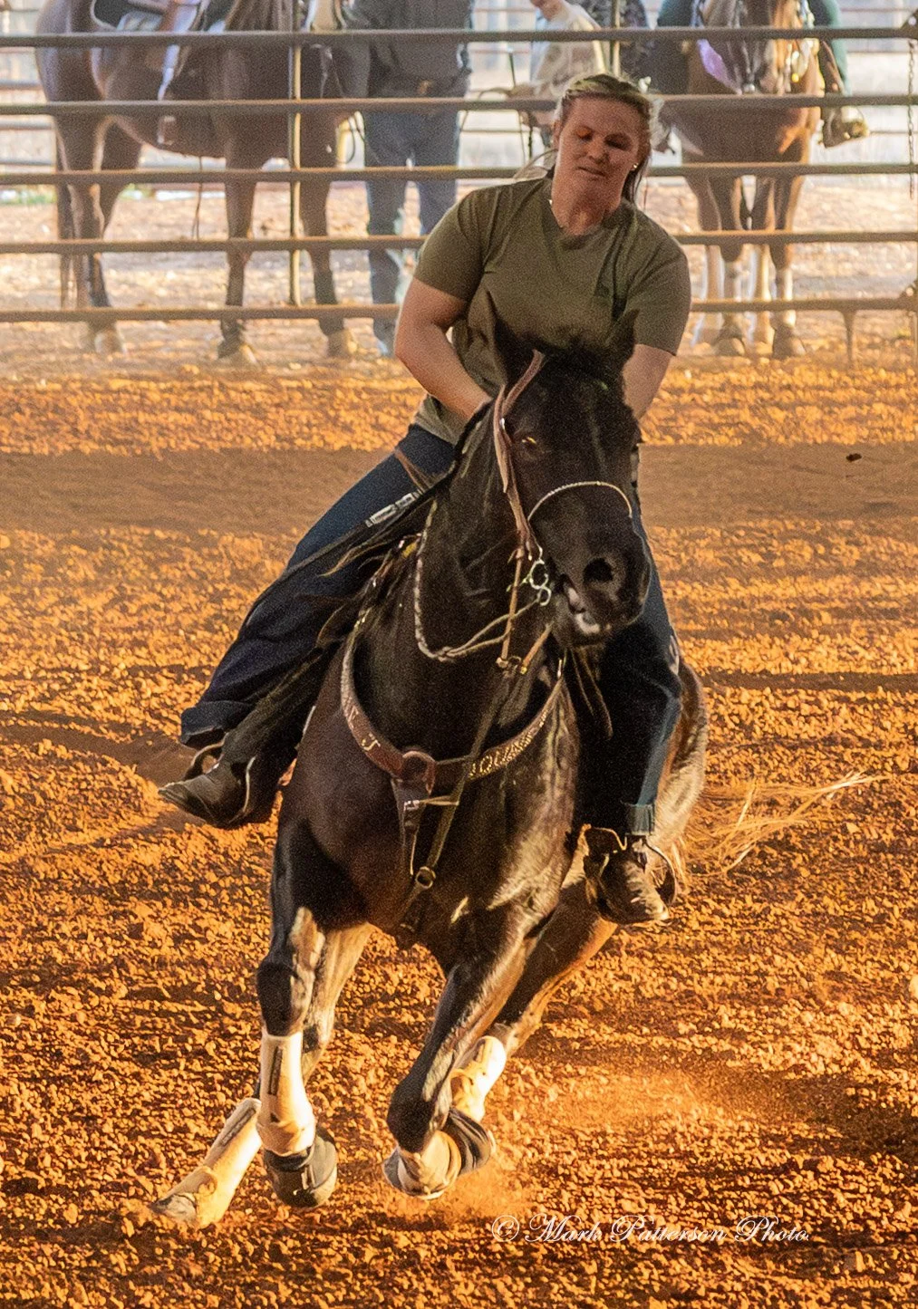 January 4, 2026, a barrel racing team competing at Latigo Farm in Landrum. #18452