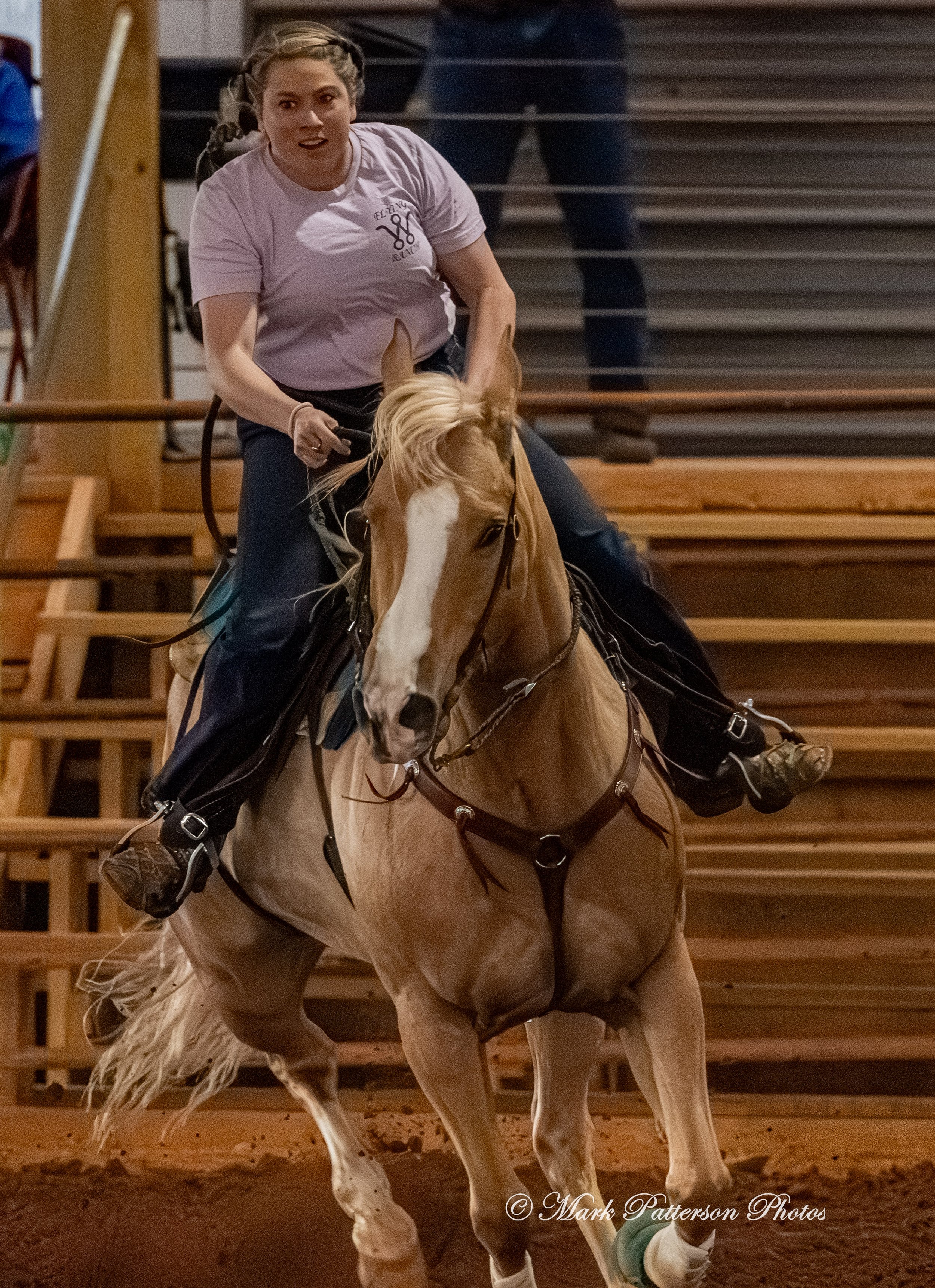 March 1, 2026, a barrel racing team competing at Latigo Farm in Landrum, SC. #26497