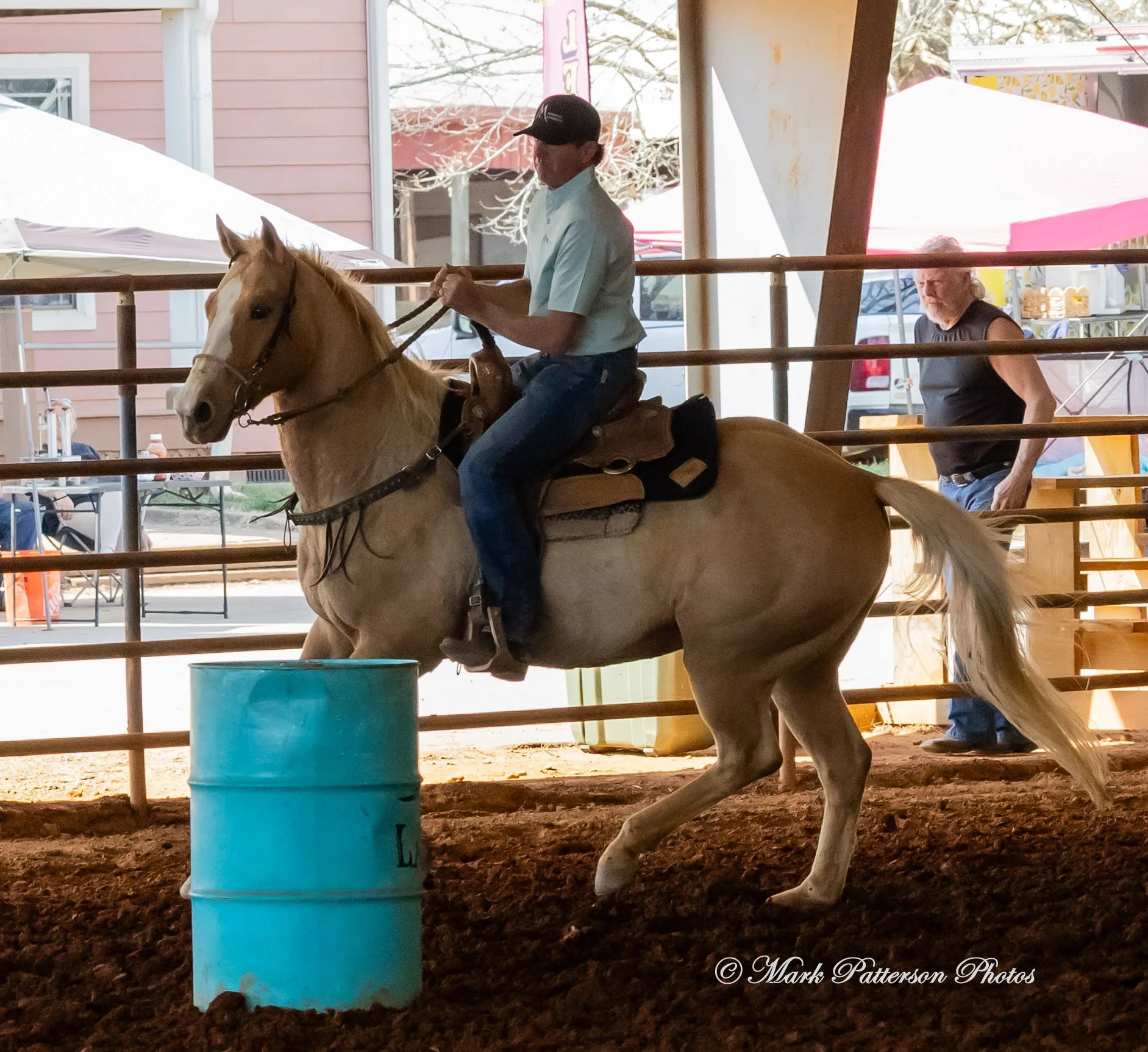March 1, 2026, a barrel racing team competing at Latigo Farm in Landrum, SC. #24624