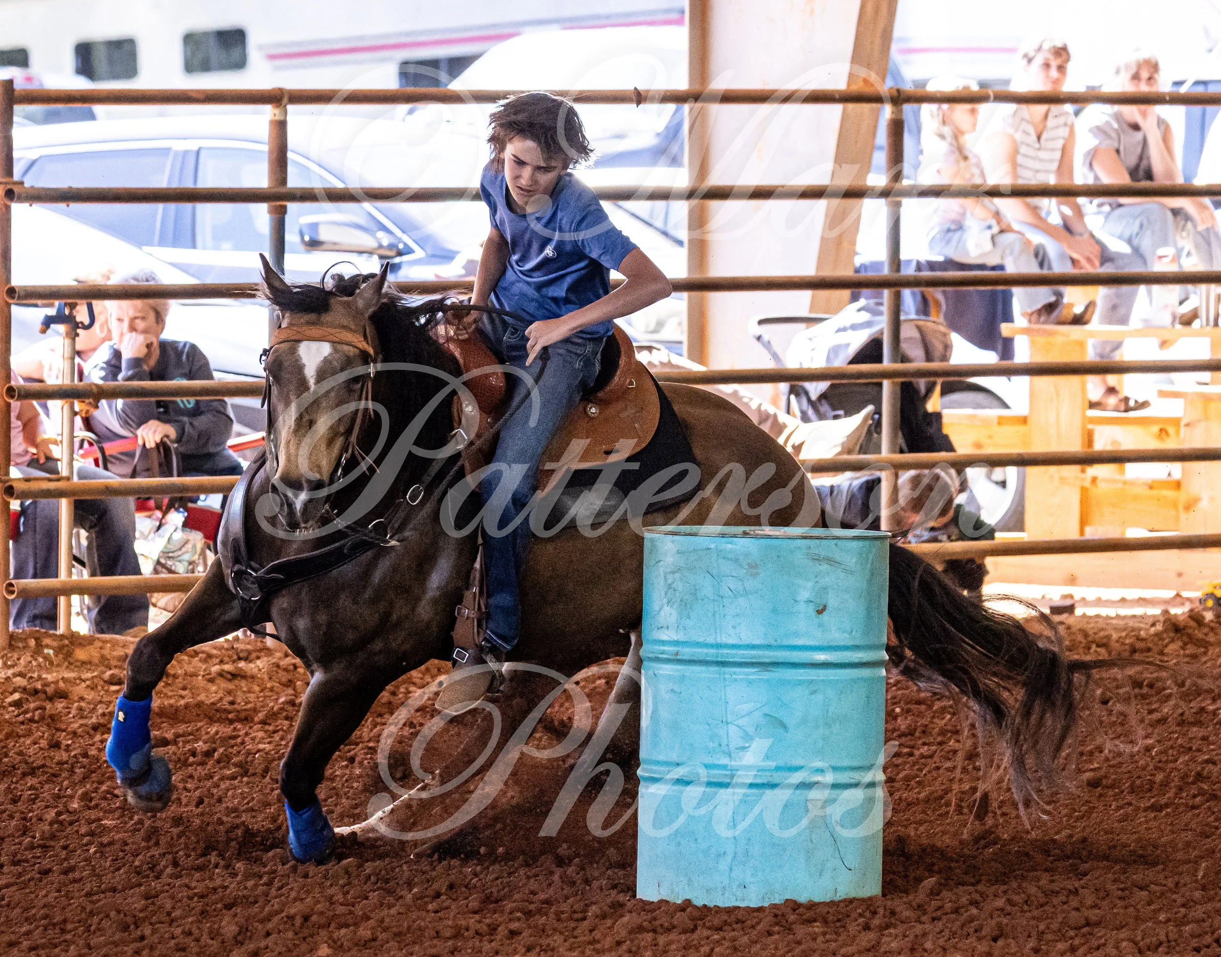 May 3, 2026, a barrel racing team competing at Latigo Farm in Landrum, SC. #12411