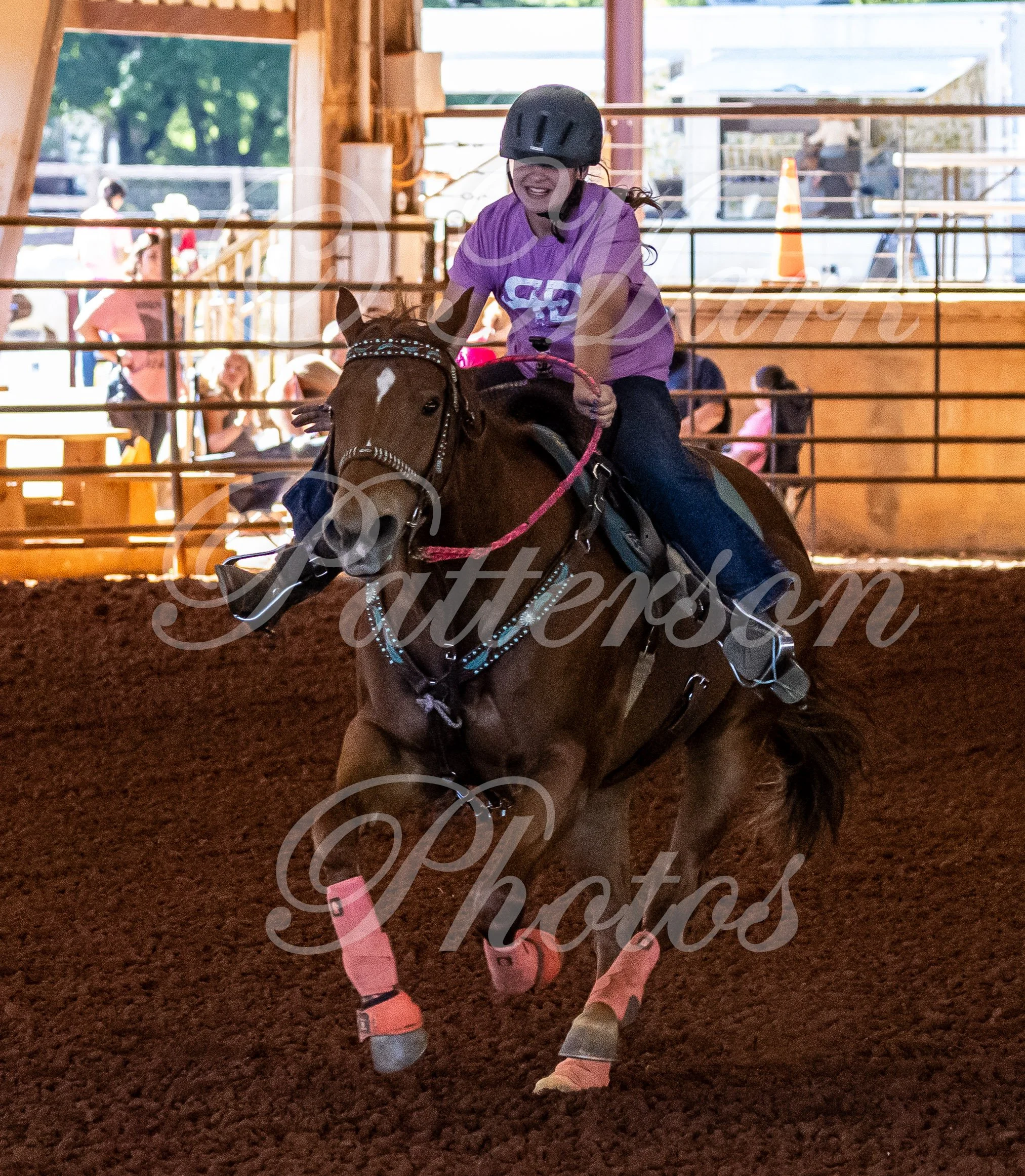 May 3, 2026, a barrel racing team competing at Latigo Farm in Landrum, SC. #13144